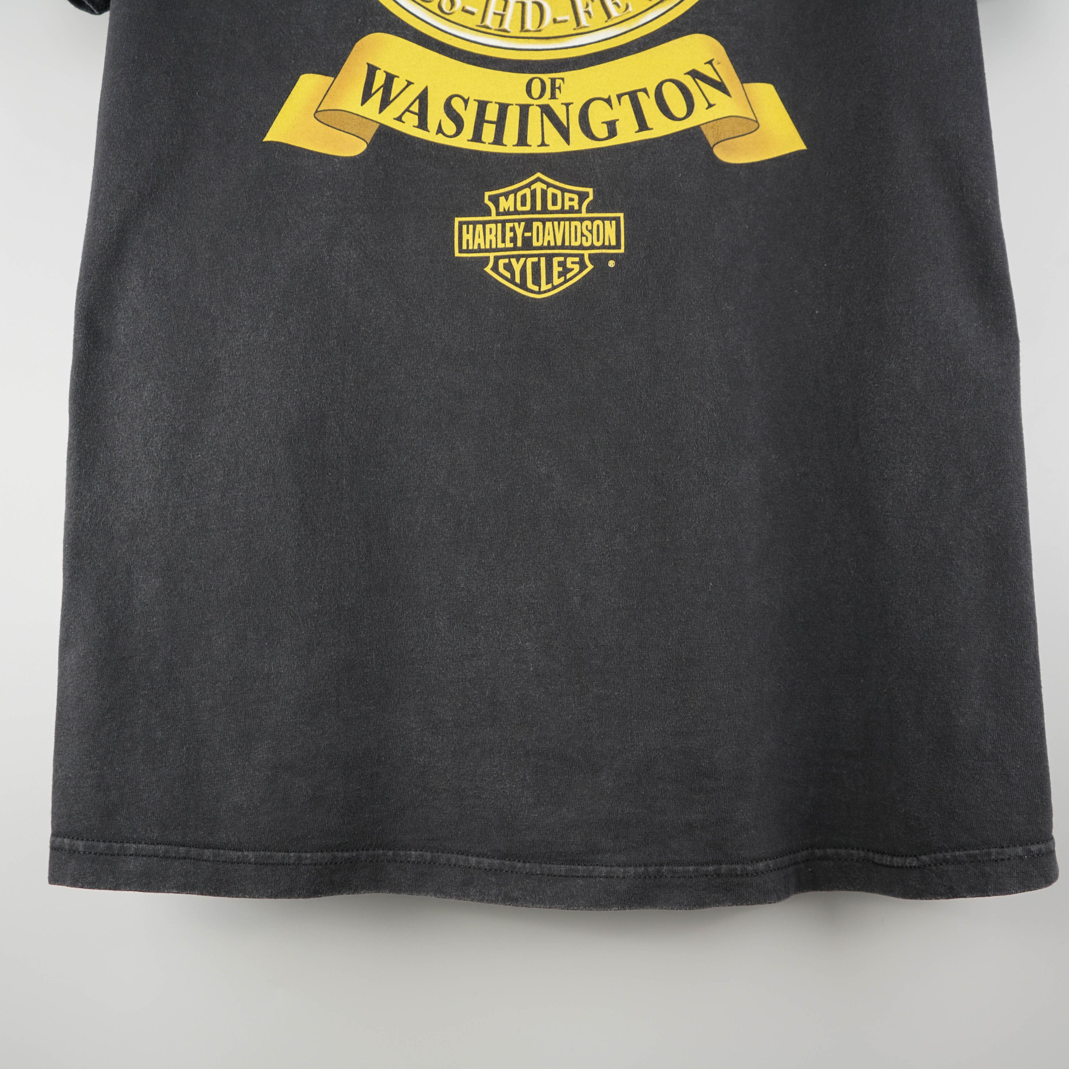 Harley Davidson × Vintage 1990s Harley Davidson Washington t-shirt Size US XL / EU 56 / 4 - 3 Thumbnail