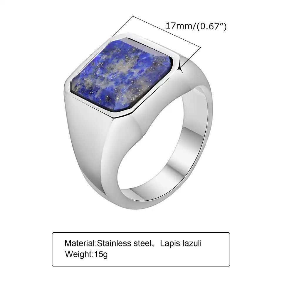 Other Square Natural Stone Signet Ring Size ONE SIZE - 2 Thumbnail