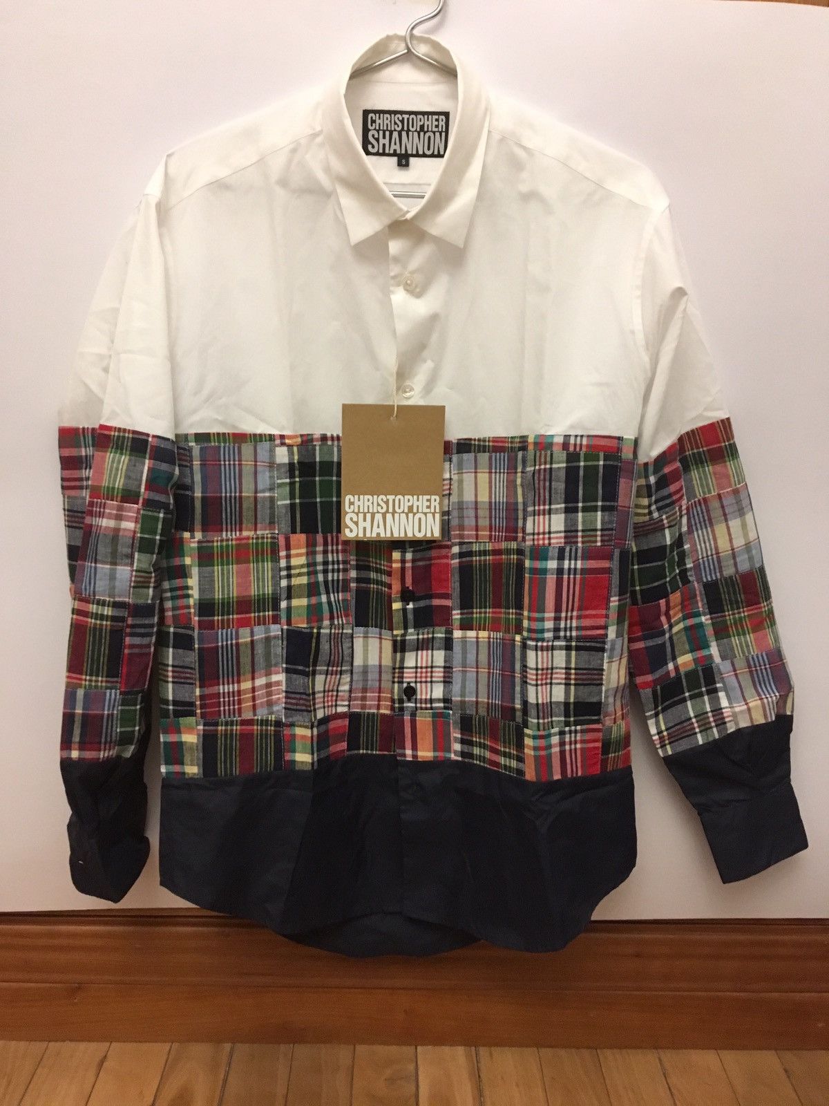 Christopher Shannon NEW CHRISTOPHER SHANNON PANELLED MADRAS SHIRT size S Size US S / EU 44-46 / 1 - 1 Thumbnail