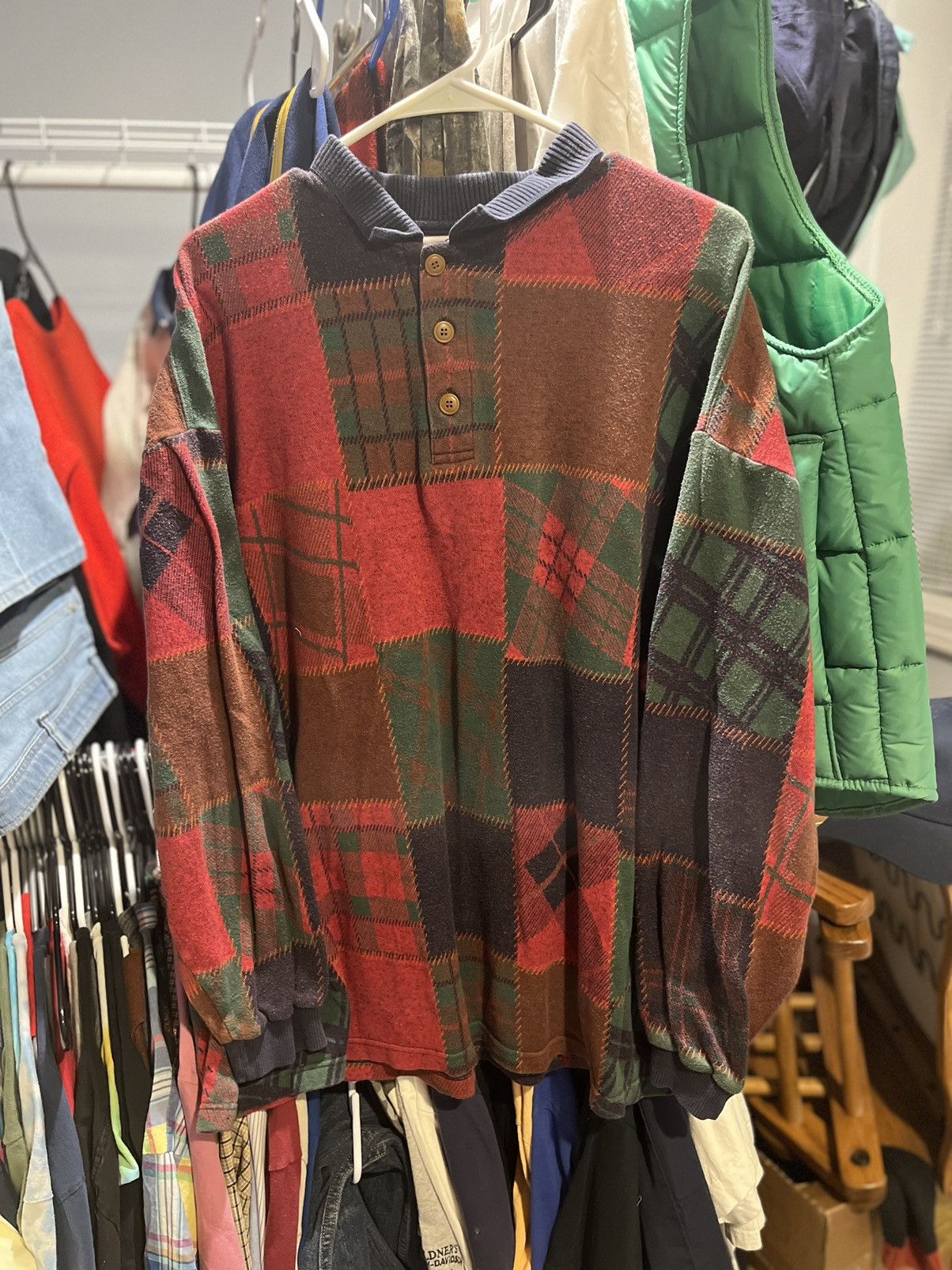 Hanes × Vintage 90s Collard Crewneck Sweatshirt Size US XL / EU 56 / 4 - 1 Thumbnail