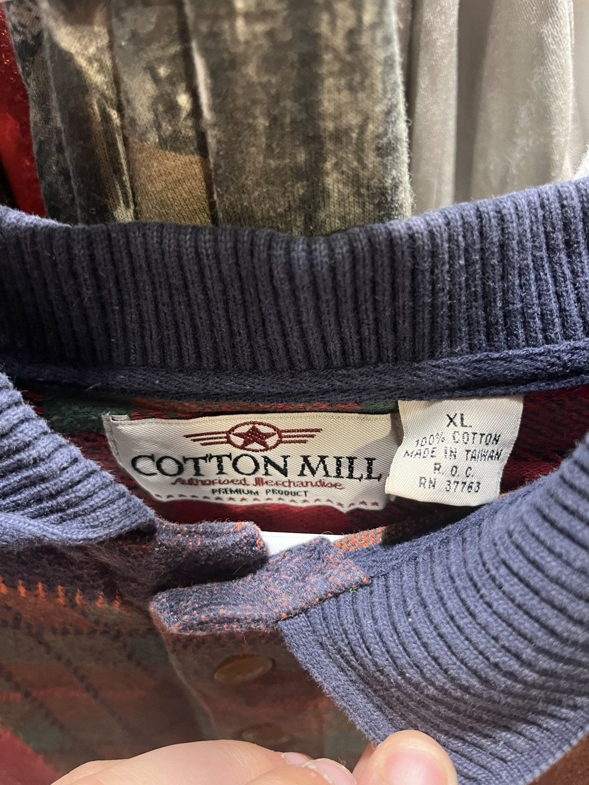 Hanes × Vintage 90s Collard Crewneck Sweatshirt Size US XL / EU 56 / 4 - 3 Thumbnail