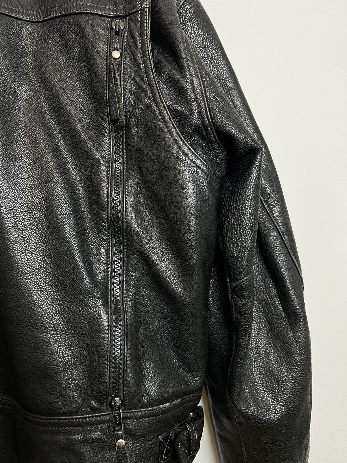 Harley Davidson Harley Davidson Vintage Leather Jacket Biker Ramones Black Size US M / EU 48-50 / 2 - 15 Thumbnail
