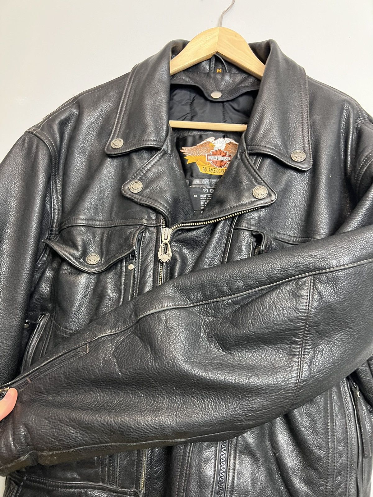 Harley Davidson Harley Davidson Vintage Leather Jacket Biker Ramones Black Size US M / EU 48-50 / 2 - 3 Thumbnail