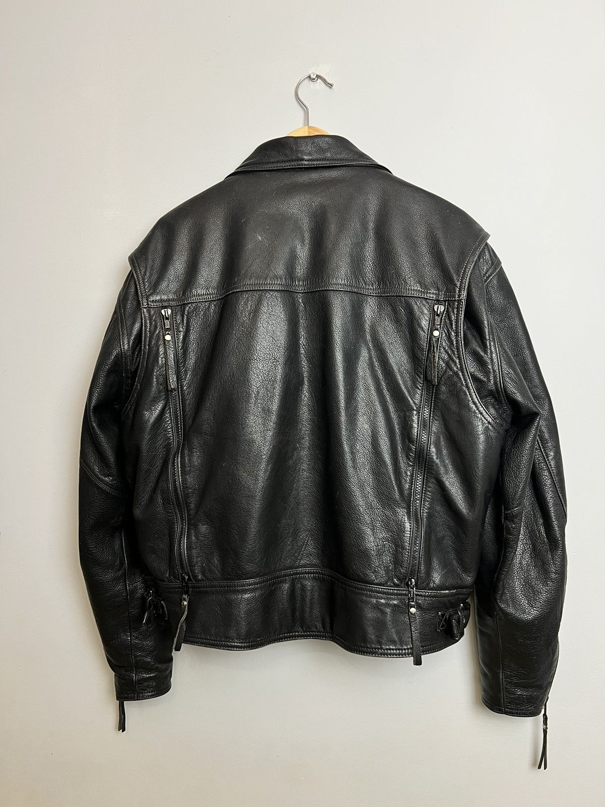 Harley Davidson Harley Davidson Vintage Leather Jacket Biker Ramones Black Size US M / EU 48-50 / 2 - 2 Thumbnail