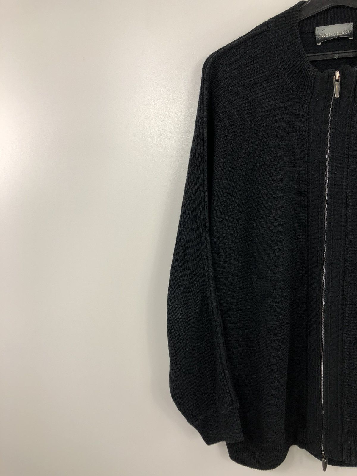 Carlo Colucci × Vintage Carlo Colucci Wool Zip Jacket Black Size L Size US L / EU 52-54 / 3 - 5 Thumbnail