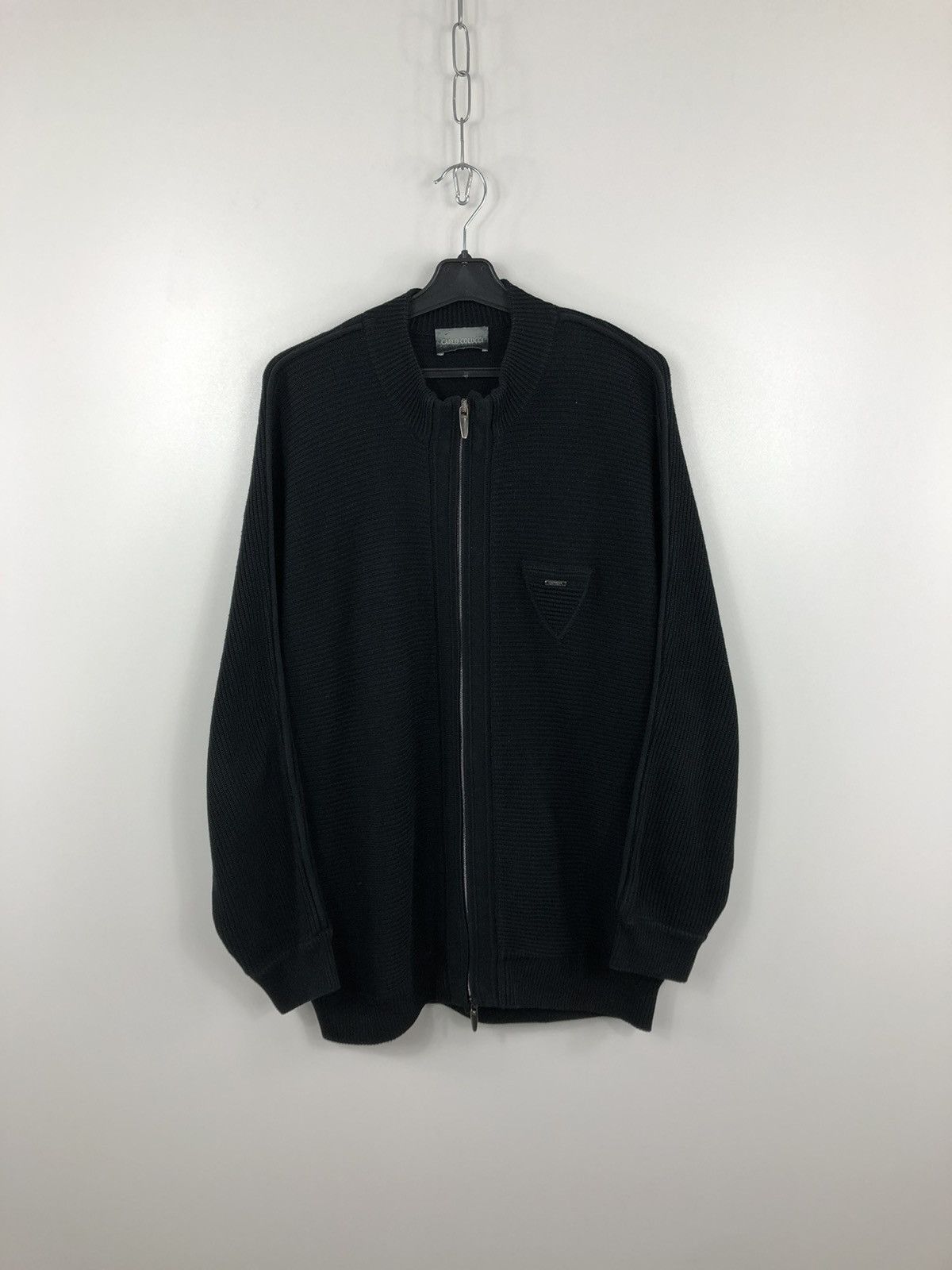 Carlo Colucci × Vintage Carlo Colucci Wool Zip Jacket Black Size L Size US L / EU 52-54 / 3 - 1 Thumbnail