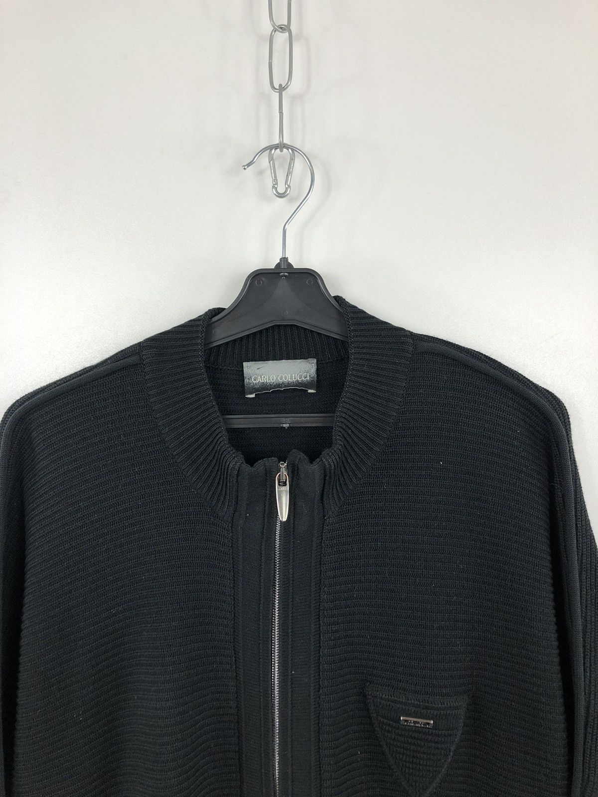 Carlo Colucci × Vintage Carlo Colucci Wool Zip Jacket Black Size L Size US L / EU 52-54 / 3 - 3 Thumbnail
