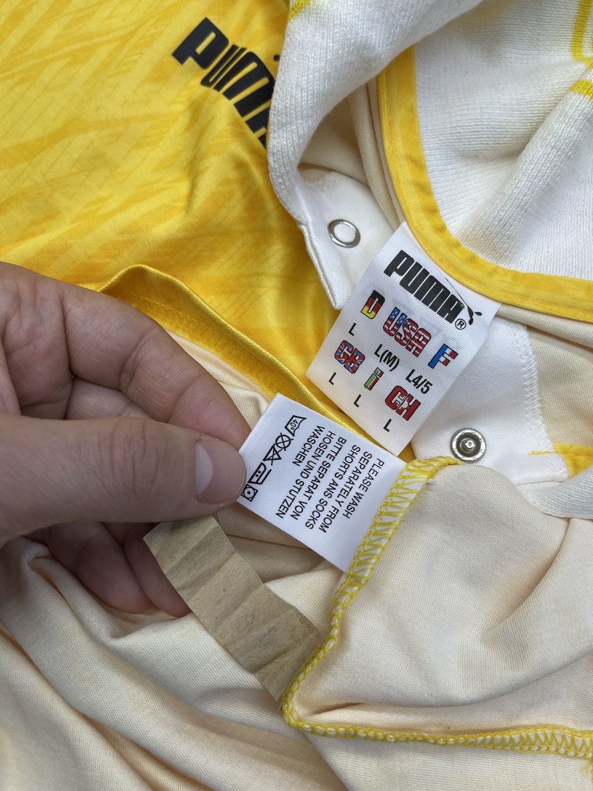 Puma Vintage Puma Rugby Jersey Longsleeve Yellow Y2K Rare size L Size US L / EU 52-54 / 3 - 6 Thumbnail