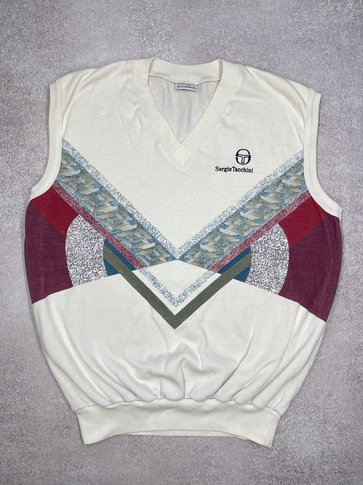 Sergio Tacchini Vintage Sergio Tacchini Vest Print Retro Rare Y2K 80-90s Size US XL / EU 56 / 4 - 2 Thumbnail