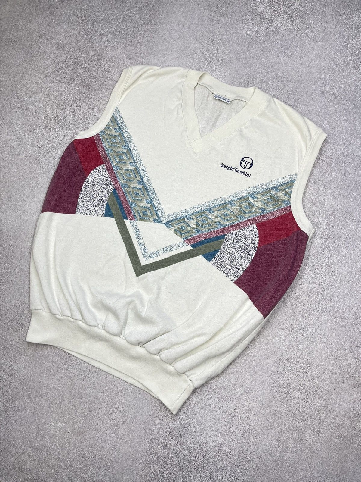 Sergio Tacchini Vintage Sergio Tacchini Vest Print Retro Rare Y2K 80-90s Size US XL / EU 56 / 4 - 4 Thumbnail