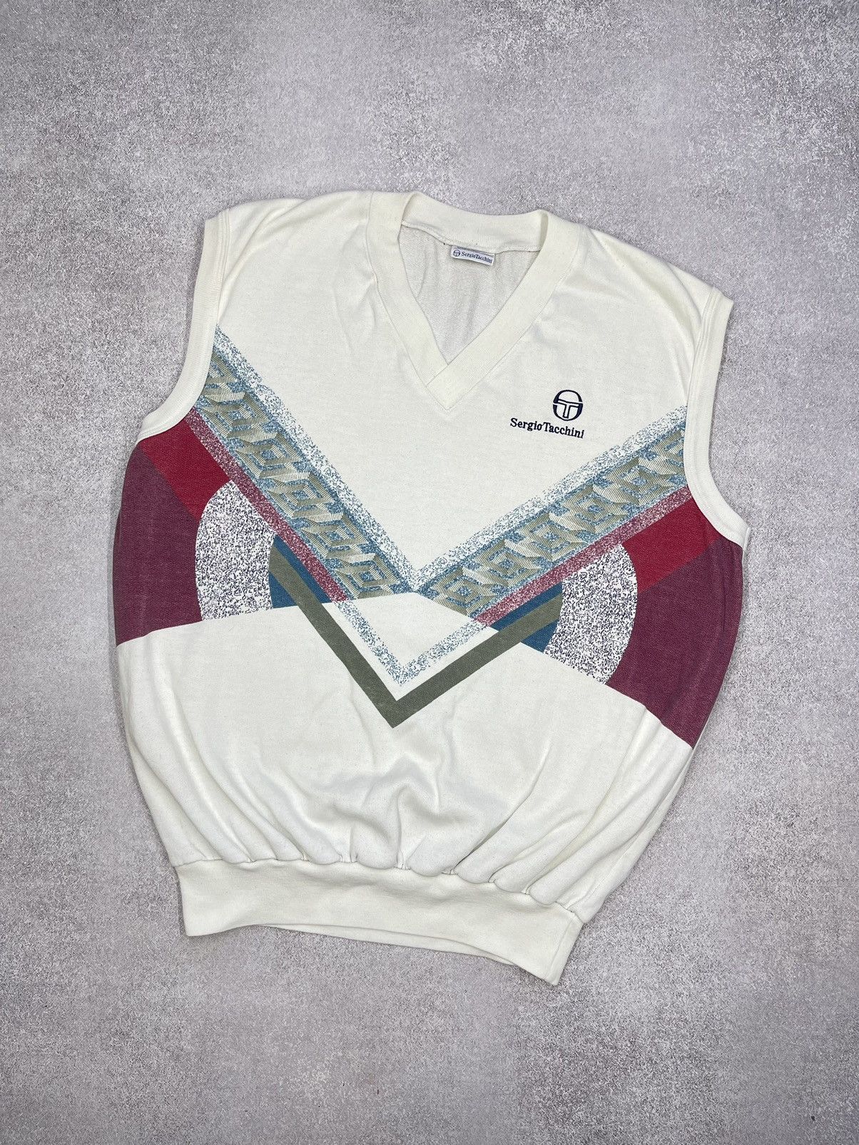 Sergio Tacchini Vintage Sergio Tacchini Vest Print Retro Rare Y2K 80-90s Size US XL / EU 56 / 4 - 1 Thumbnail