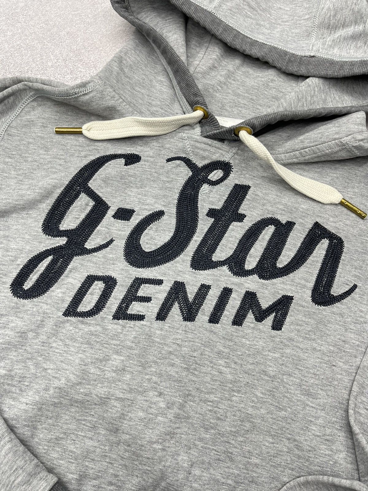 G-Star Mens G-Star Raw Denim Hoodie Grey Vintsgae Center Logo Size US M / EU 48-50 / 2 - 4 Thumbnail