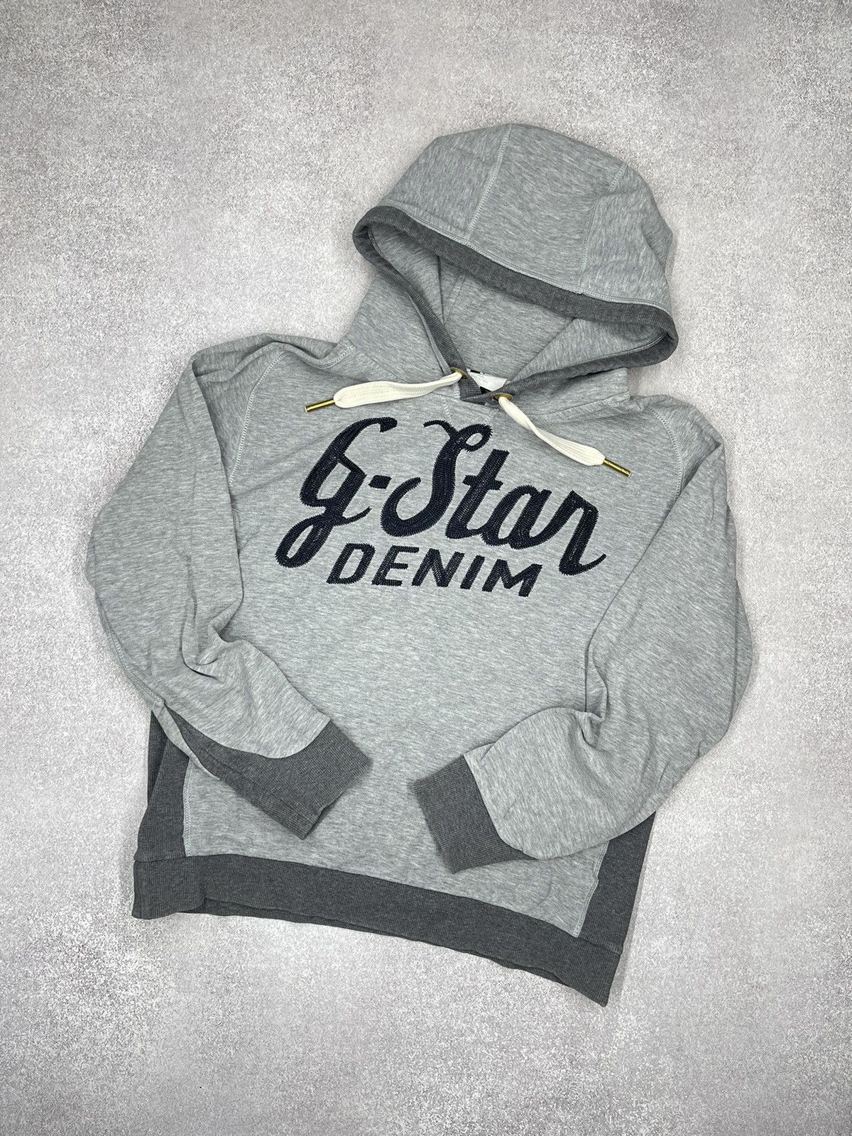 G-Star Mens G-Star Raw Denim Hoodie Grey Vintsgae Center Logo Size US M / EU 48-50 / 2 - 1 Thumbnail