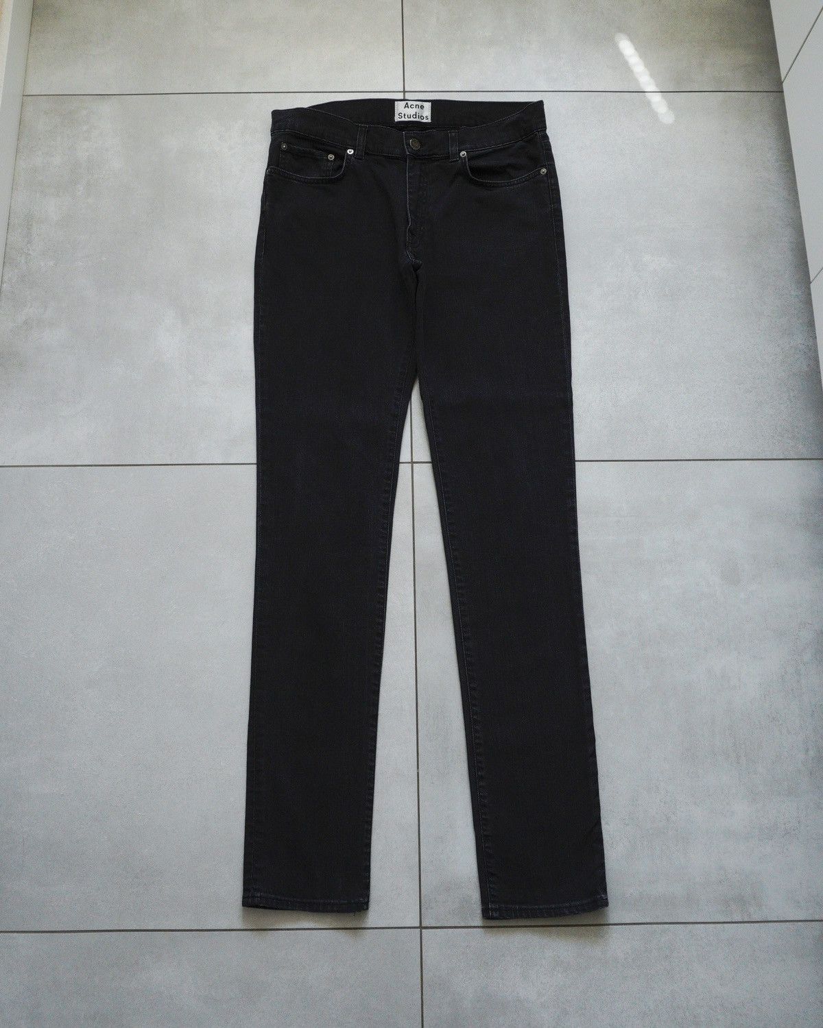 image of Acne Studios Thin Used Cash Black Denim Jeans Pants, Men's (Size 32)