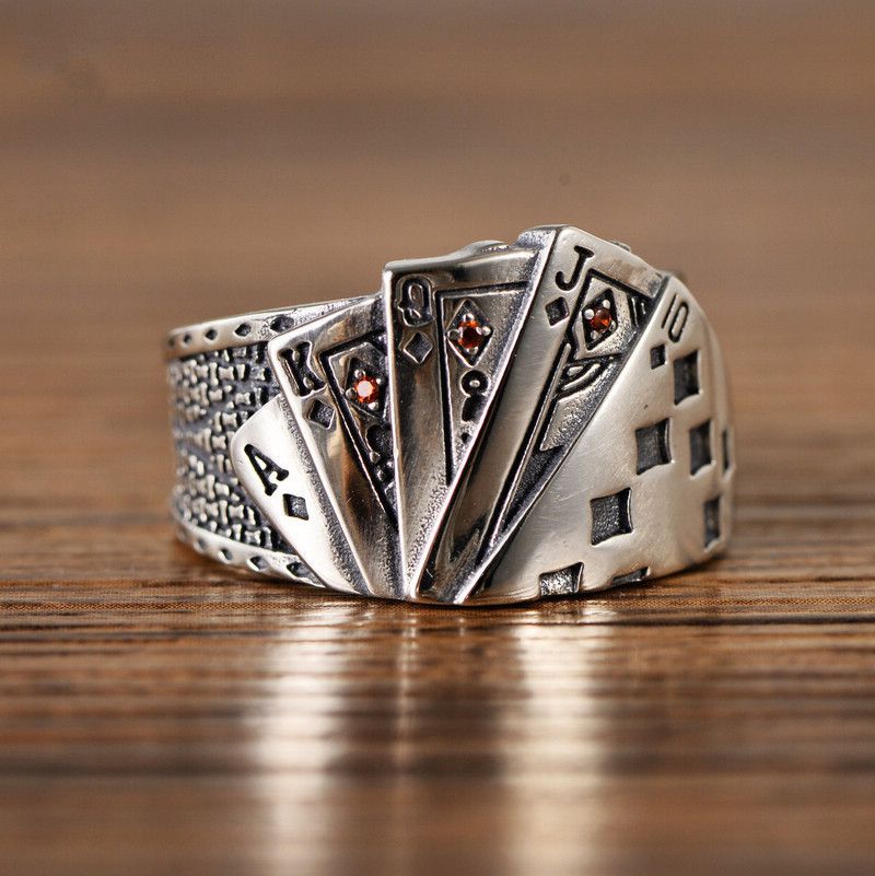 Jewelry Poker Exaggerated Card Ring Size ONE SIZE - 1 Thumbnail