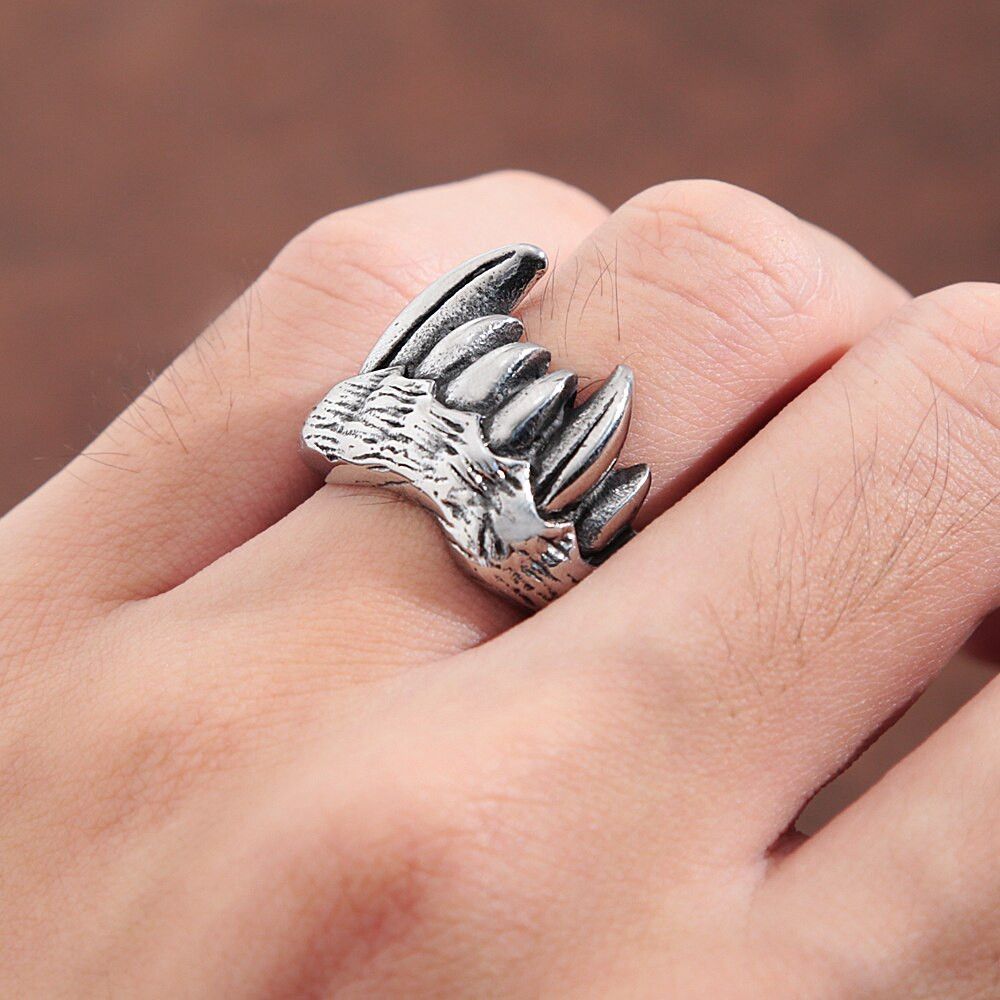 Jewelry 316L Stainless Steel Monster Teeth Ring Size ONE SIZE - 1 Thumbnail