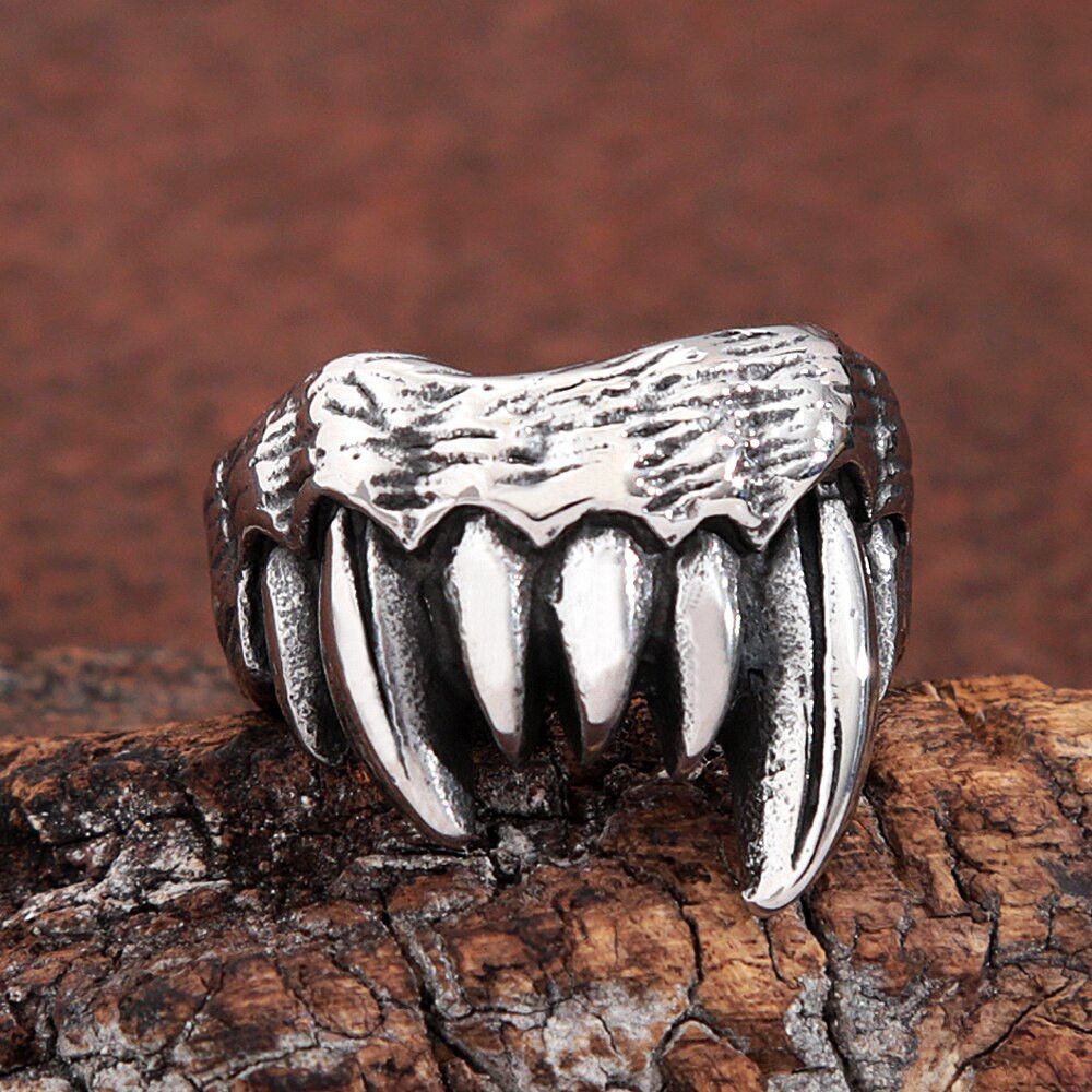 Jewelry 316L Stainless Steel Monster Teeth Ring Size ONE SIZE - 3 Thumbnail