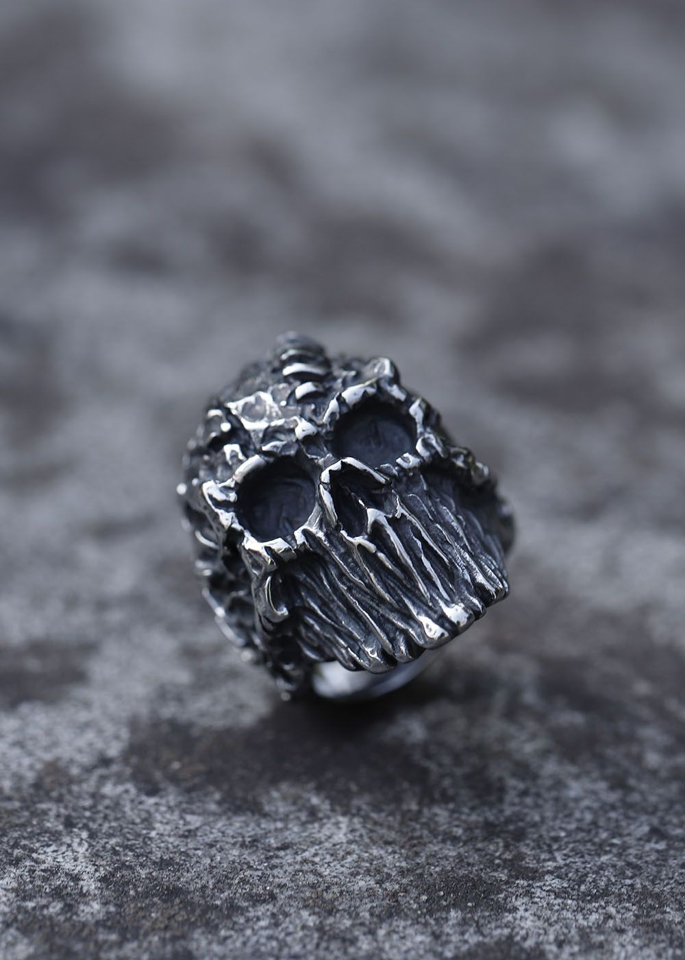 Jewelry 316L Stainless Steel Satanic Devil Skull Ring Size ONE SIZE - 3 Thumbnail