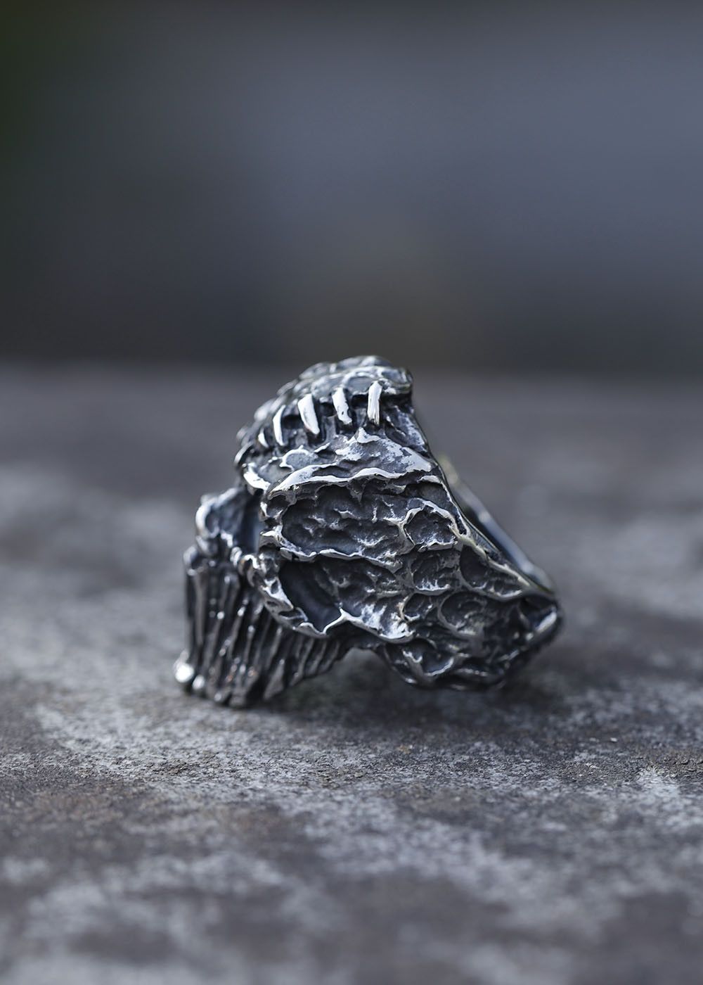 Jewelry 316L Stainless Steel Satanic Devil Skull Ring Size ONE SIZE - 1 Thumbnail