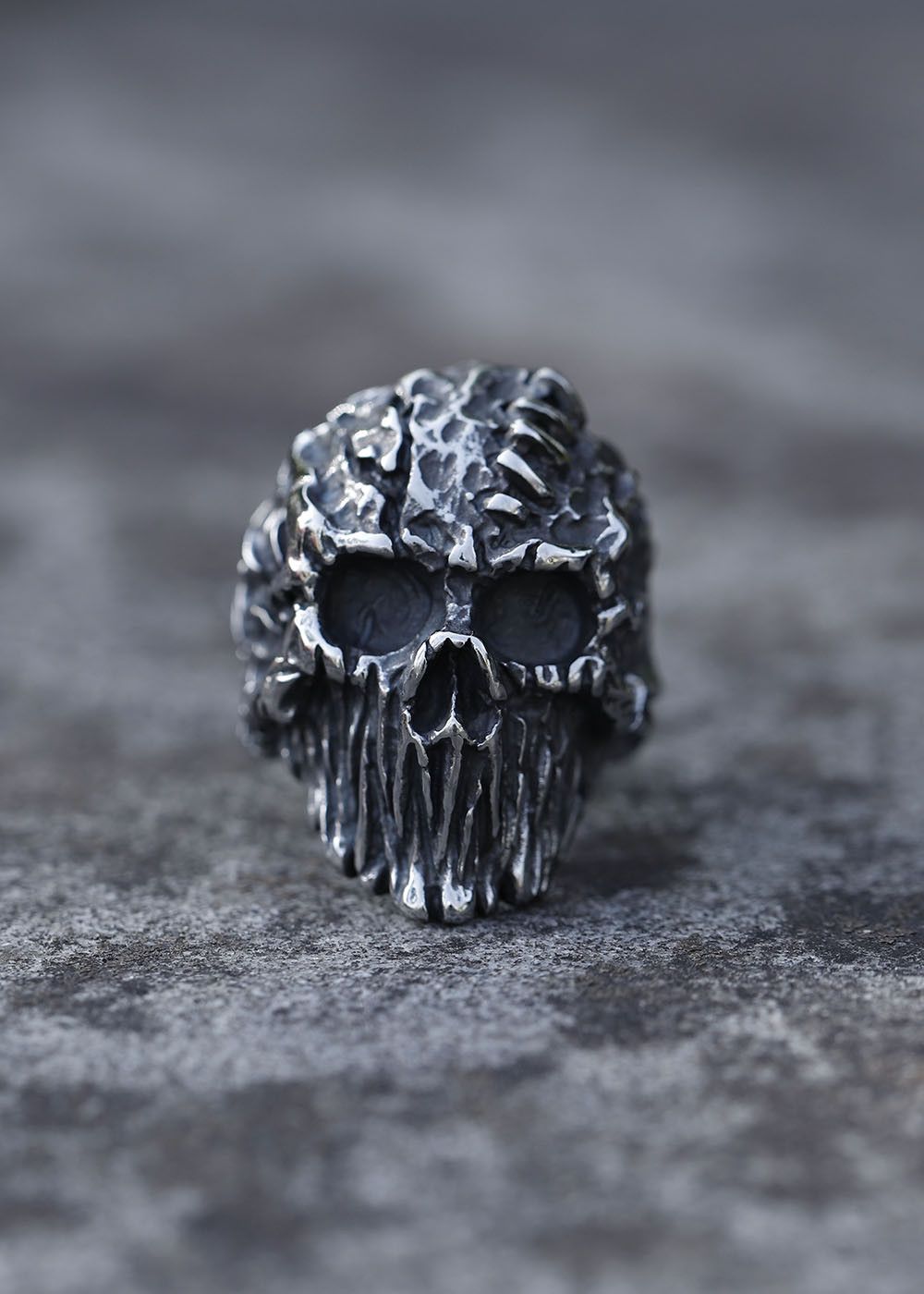Jewelry 316L Stainless Steel Satanic Devil Skull Ring Size ONE SIZE - 2 Thumbnail