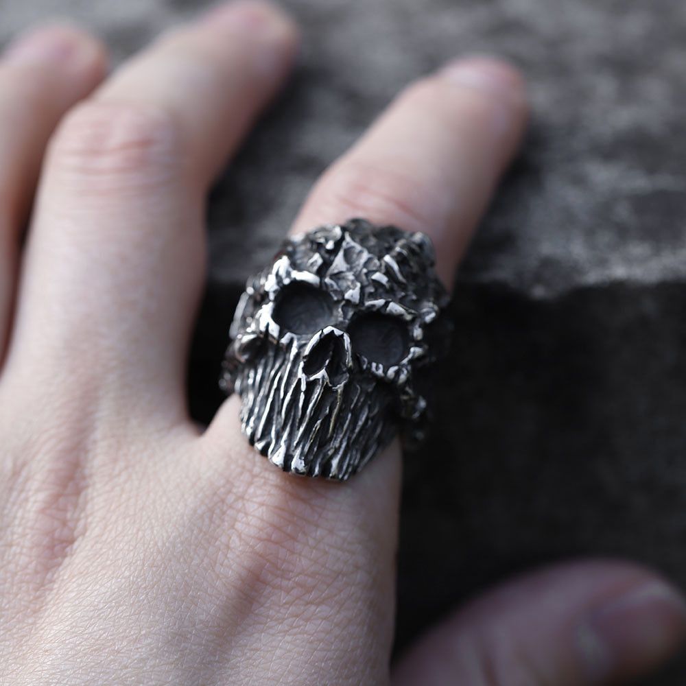 Jewelry 316L Stainless Steel Satanic Devil Skull Ring Size ONE SIZE - 5 Thumbnail