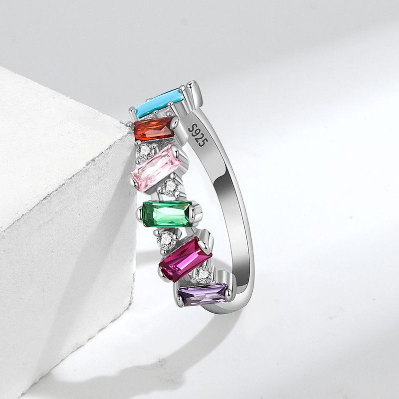 Jewelry Rainbow Zircons Rings Size ONE SIZE - 3 Thumbnail