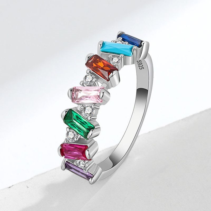 Jewelry Rainbow Zircons Rings Size ONE SIZE - 1 Thumbnail