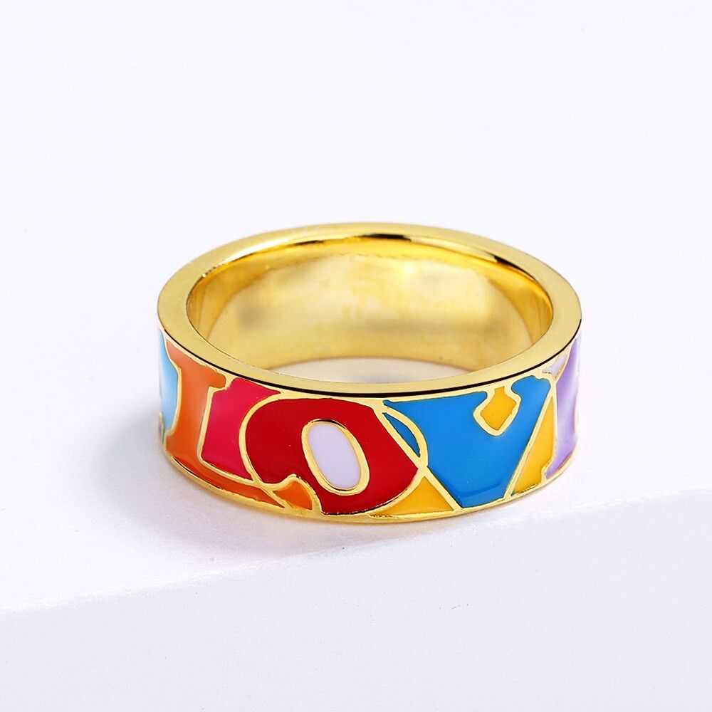 Jewelry Epoxy Handmade Enamel Ring Size ONE SIZE - 2 Thumbnail