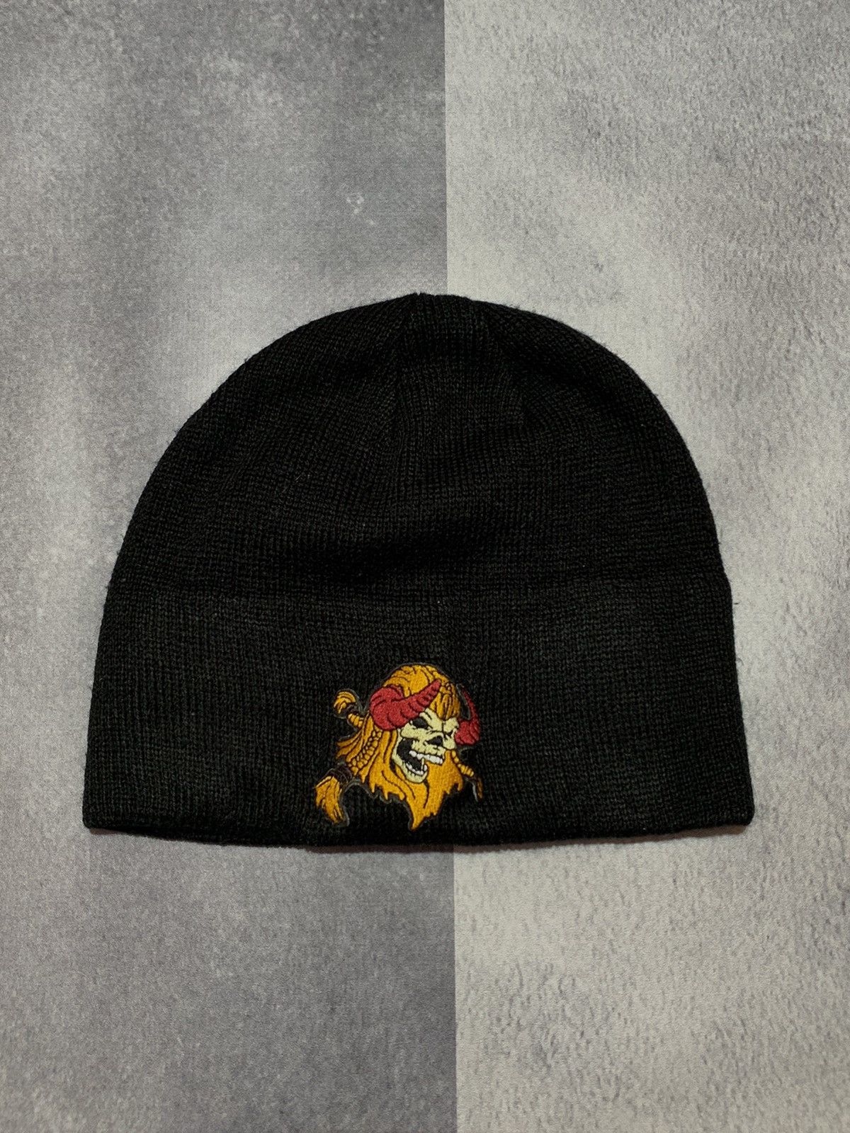Japanese Brand × Vintage Vintage Viking skull hat big logo style beanie Size ONE SIZE - 1 Thumbnail