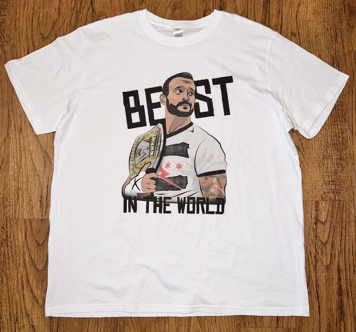 Vintage × WWE × WWF Vintage WWE CM PUNK T-shirt Size US XXL / EU 58 / 5 - 2 Thumbnail