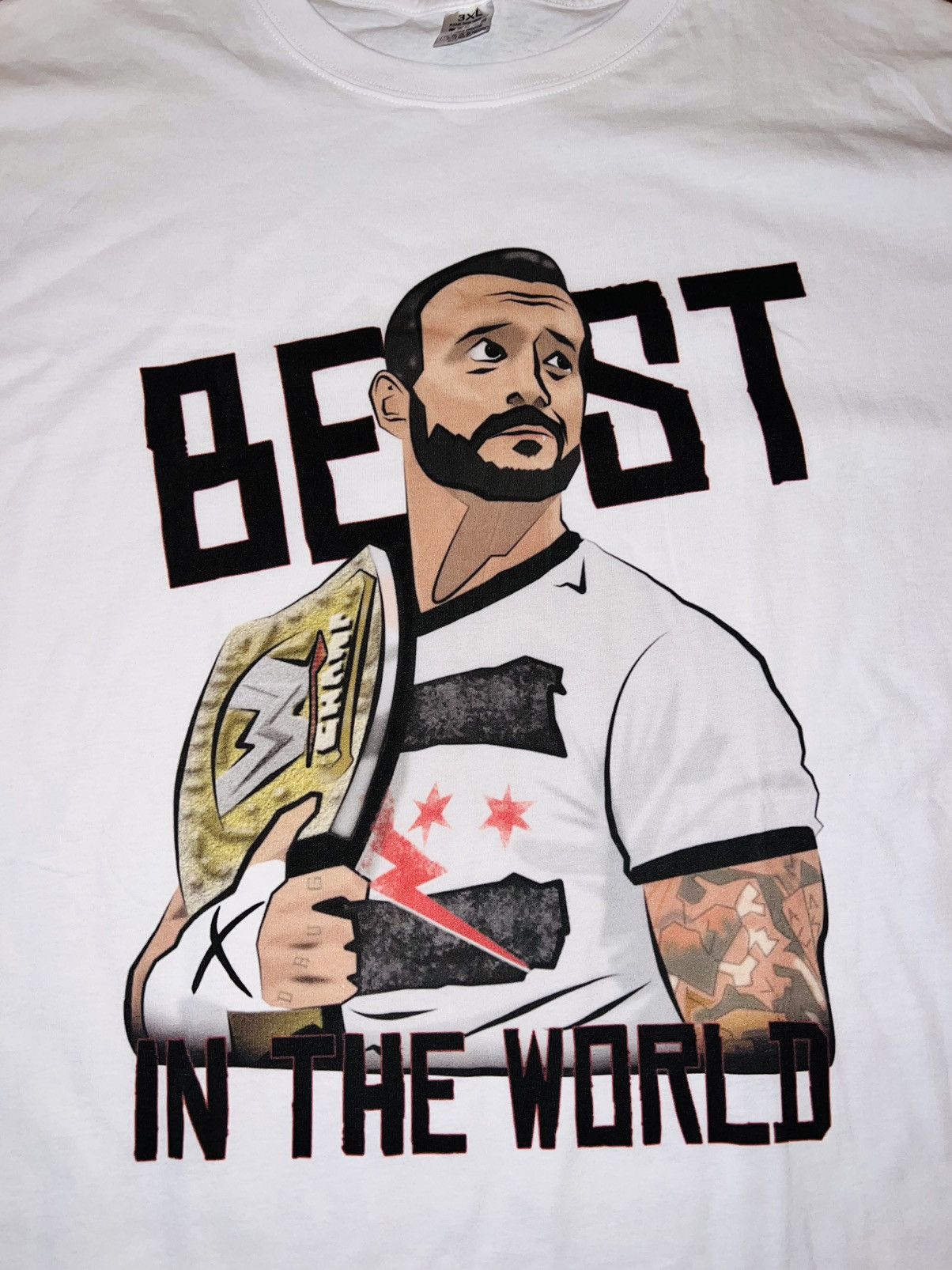 Vintage × WWE × WWF Vintage WWE CM PUNK T-shirt Size US XXL / EU 58 / 5 - 1 Thumbnail