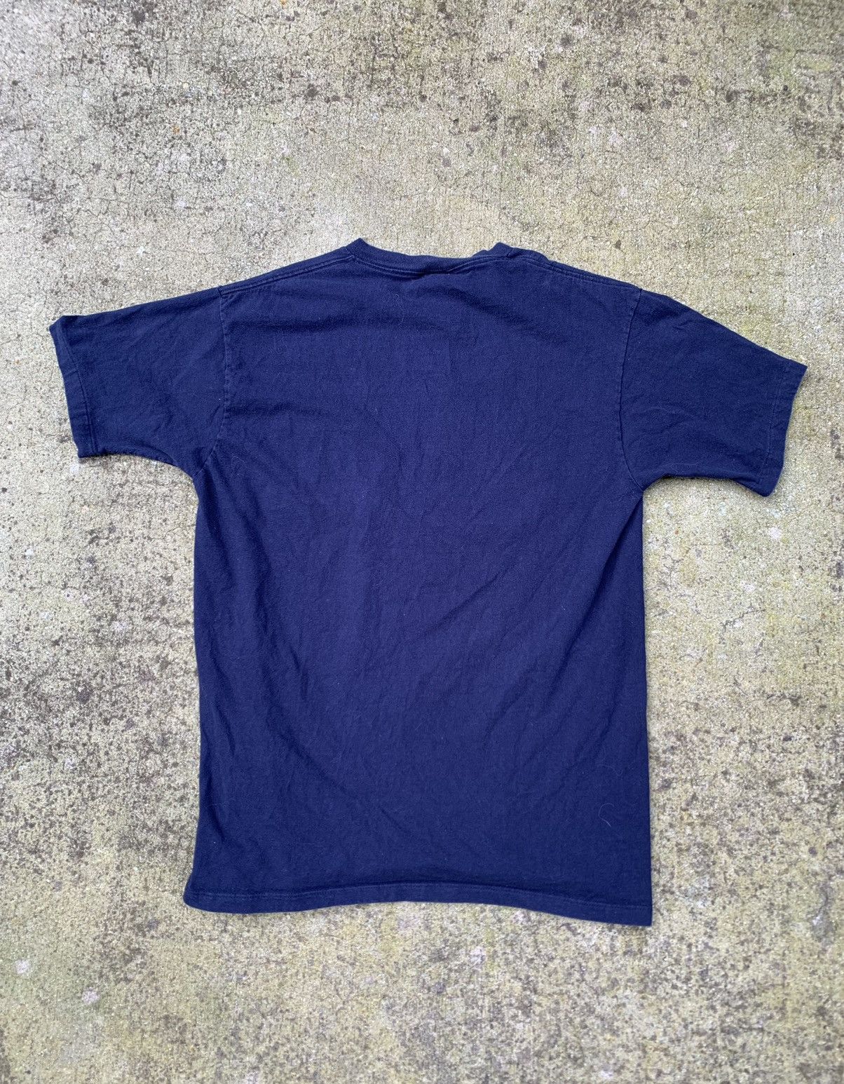 Vintage Vintage Blank Blue Single Stitch T Shirt Size US XL / EU 56 / 4 - 4 Thumbnail