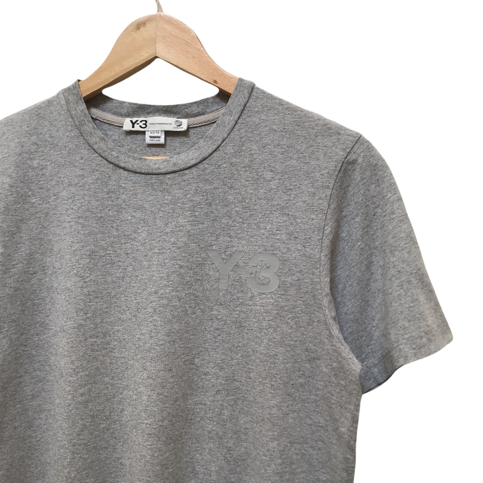 Y-3 Yohji Yamamoto Adidas Big Logo Grey Tee Shirt XS