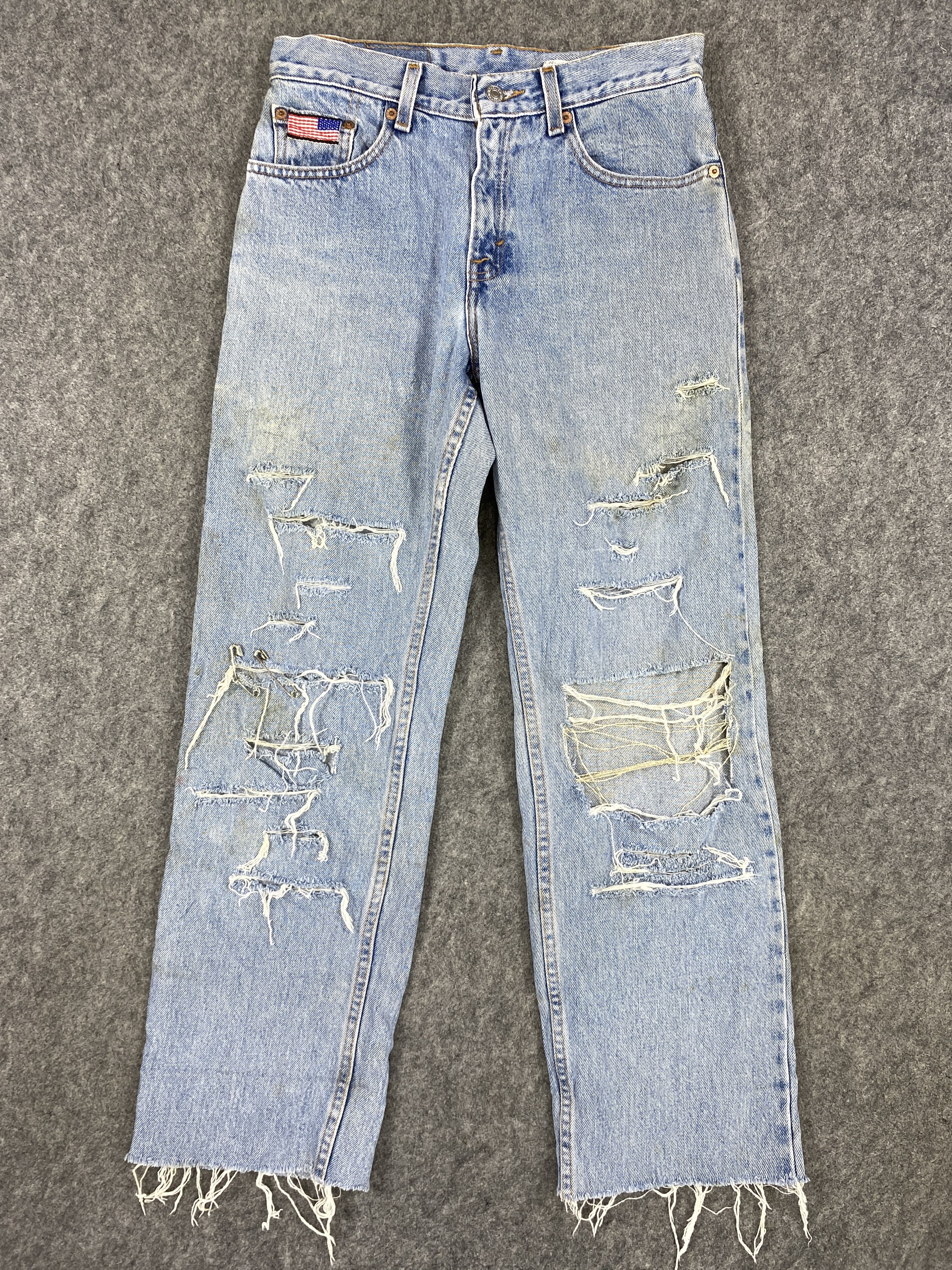 Levi's Blue Patchwork Vintage Levi's 555 28x28 Denim -JN1258 Size US 28 / EU 44 - 1 Thumbnail