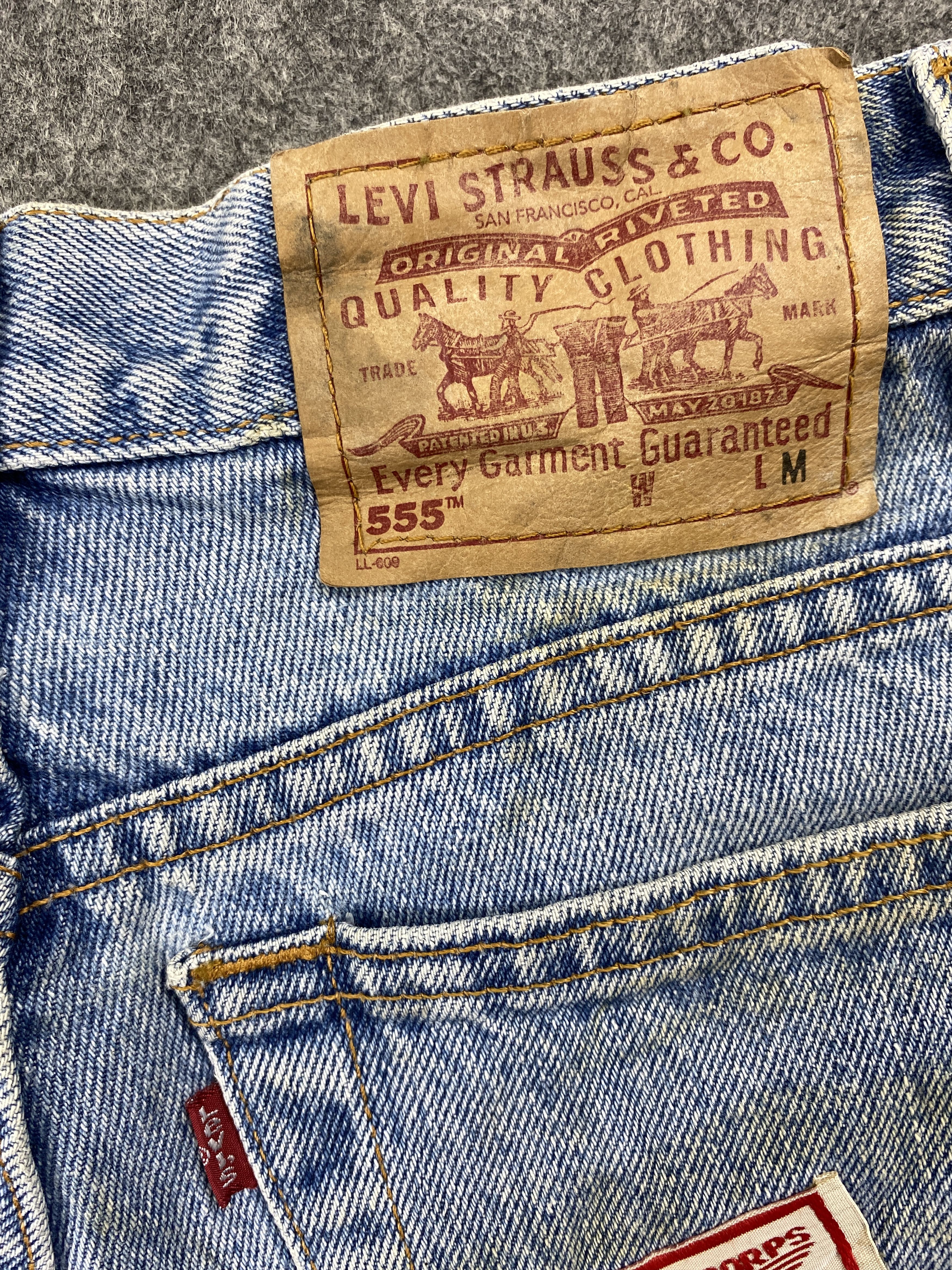 Levi's Blue Patchwork Vintage Levi's 555 28x28 Denim -JN1258 Size US 28 / EU 44 - 10 Thumbnail