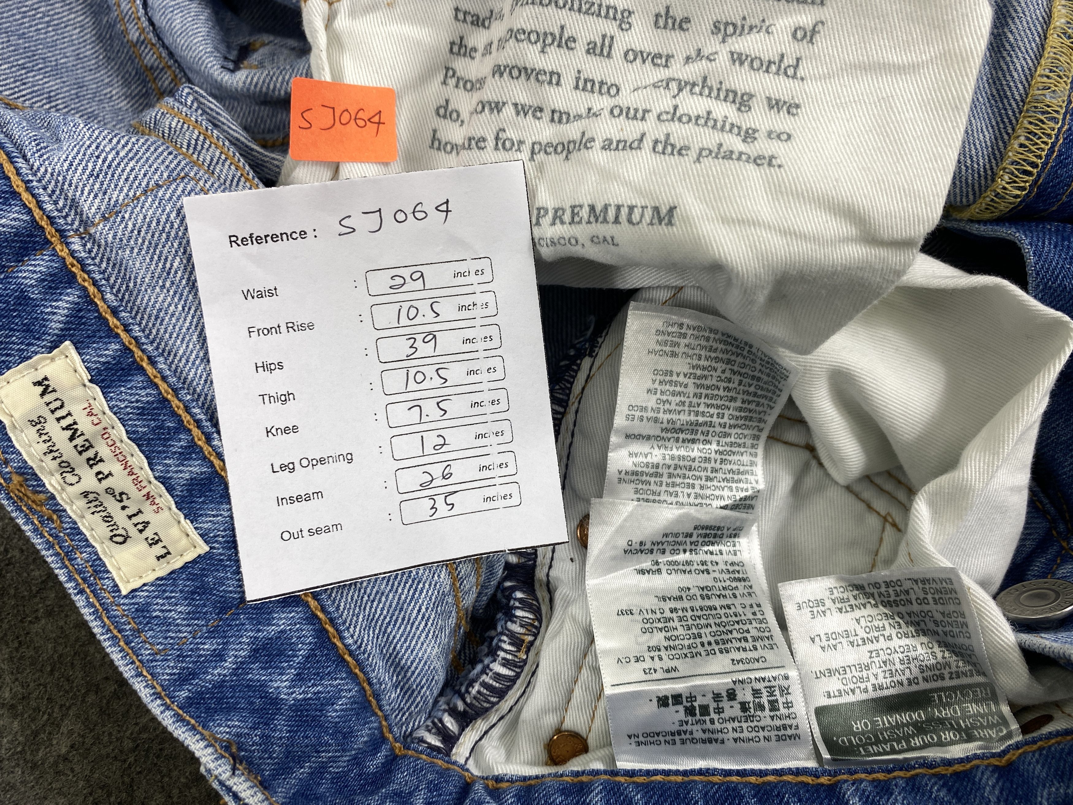 Blue Levi's 512 Jeans 29x26 Denim -SJ064
