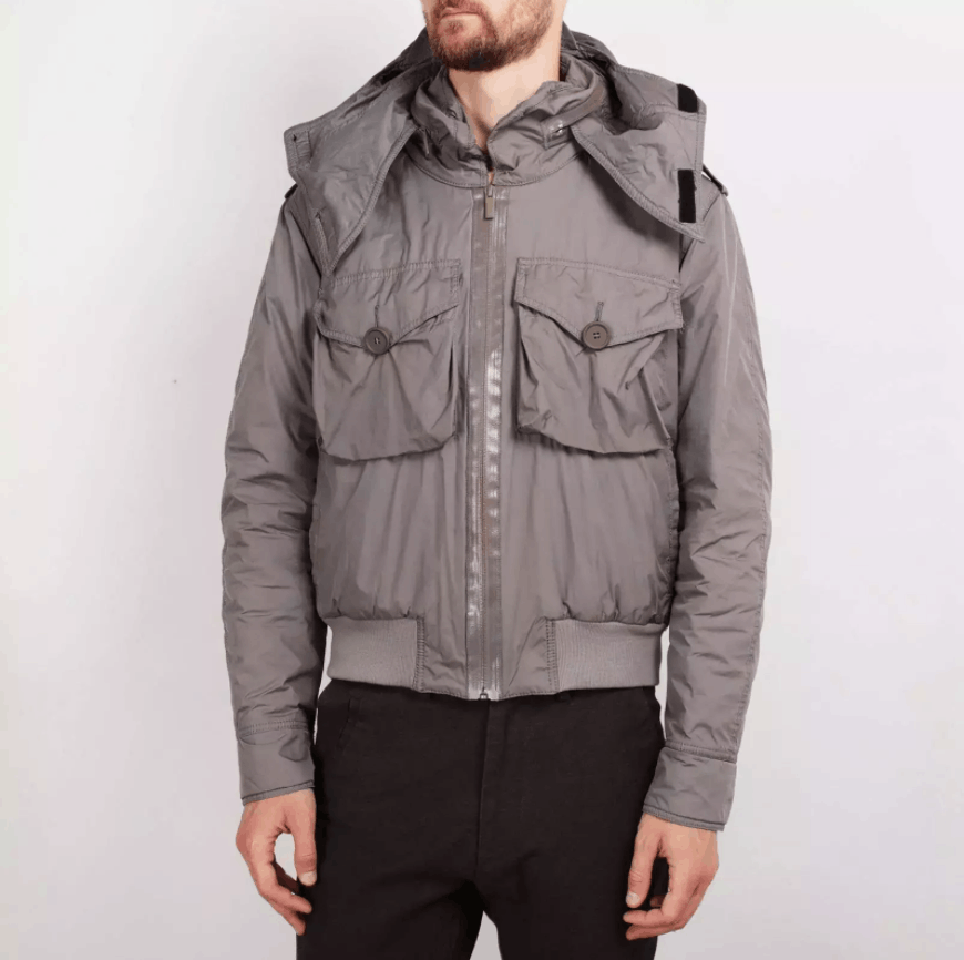 image of Aw07 Alexander Mcqueen Futuristic Convertible Jacket 50 in Silver, Men's (Size Medium)