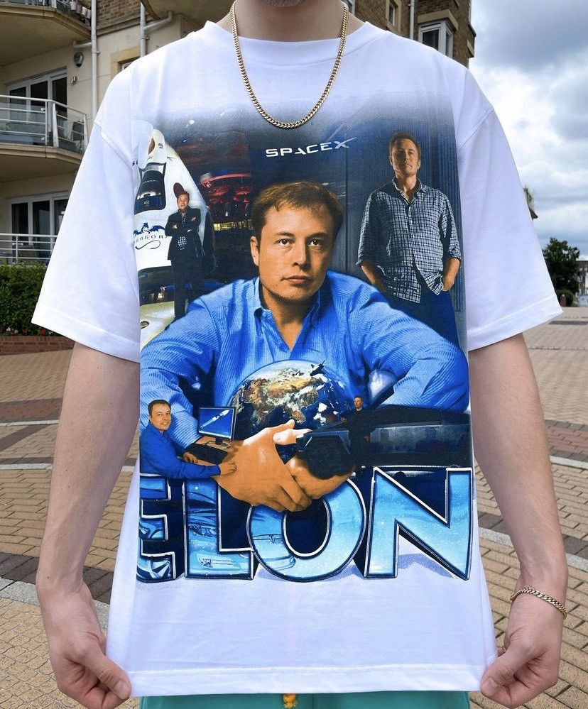 Marino Morwood Marino Morwood Elon Musk White Tee Size US L / EU 52-54 / 3 - 4 Thumbnail