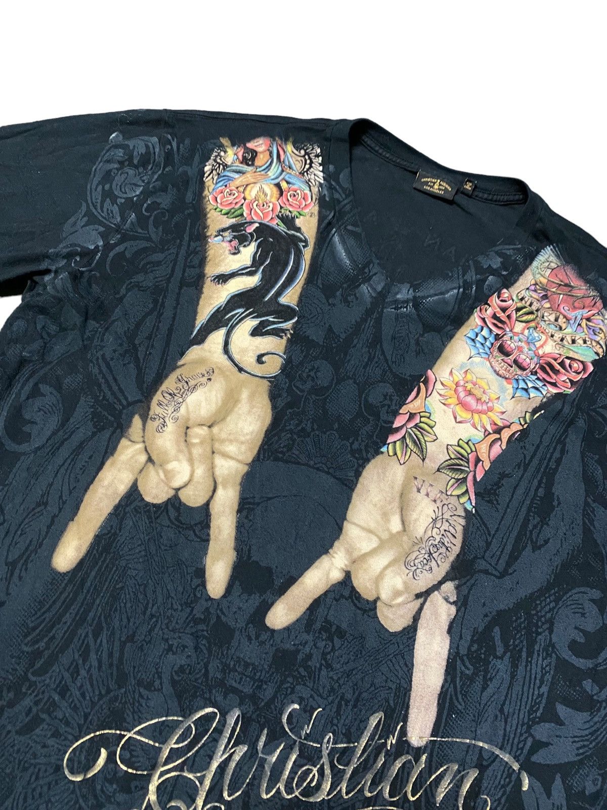 Christian Audigier × Vintage Vintage arm tattoo T-shirt Edhardy Christian audigier 1990s Size US XL / EU 56 / 4 - 3 Thumbnail