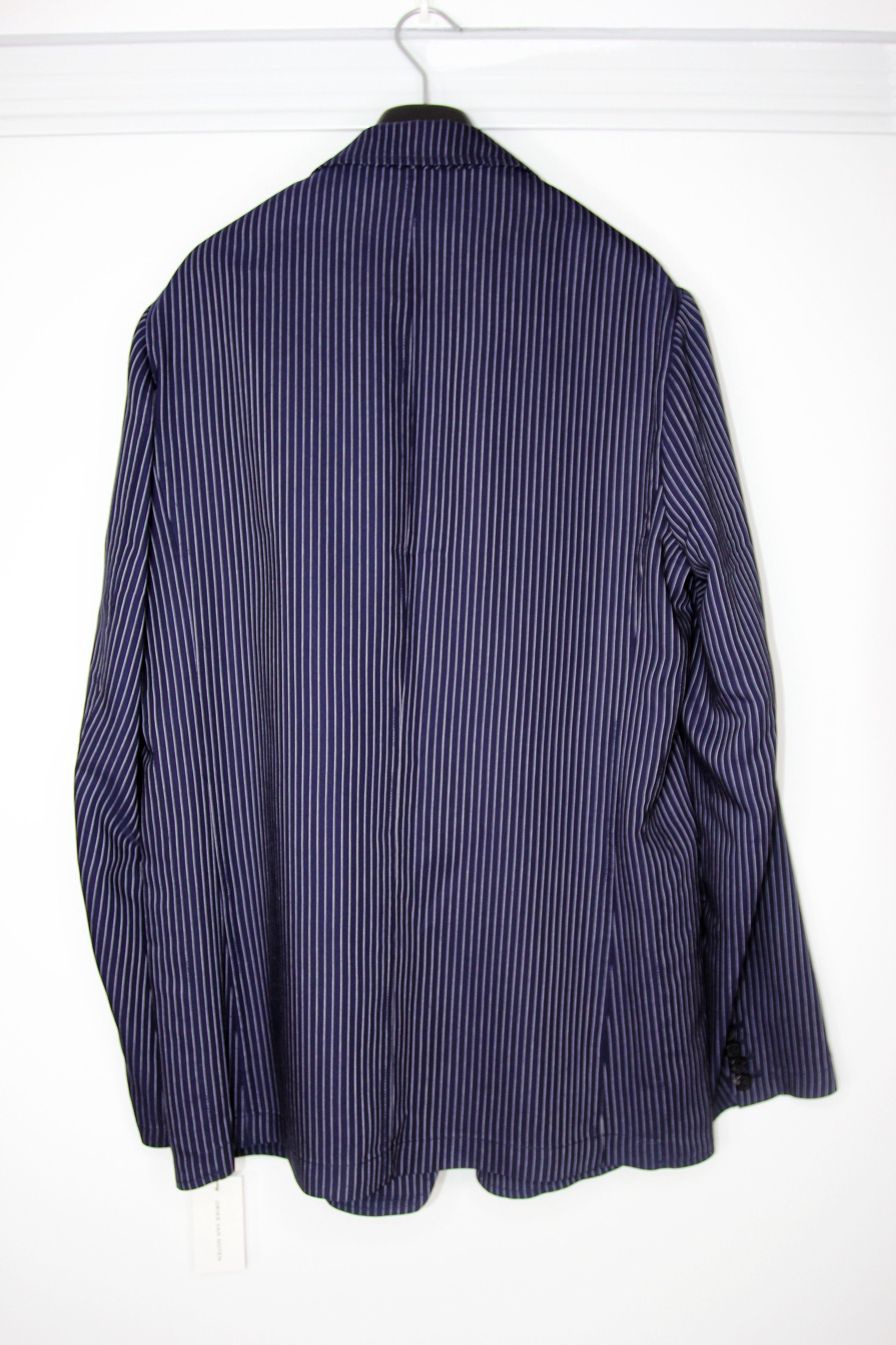 Dries Van Noten BNWT SS20 DRIES VAN NOTEN BILBAO NAVY PINSTRIPE JACKET 50 Size US M / EU 48-50 / 2 - 2 Thumbnail