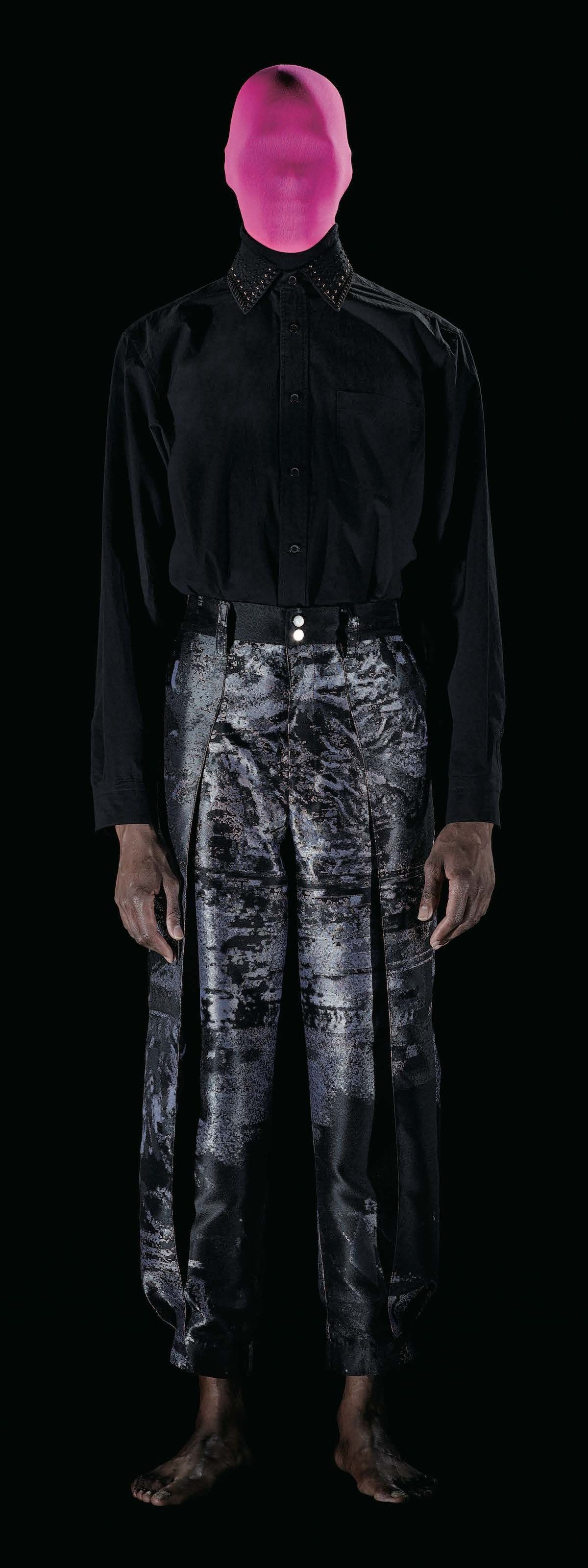 image of Bnwot Aw19 Taakk Black Glitch Sculpture Nylon Pants M, Men's (Size 32)