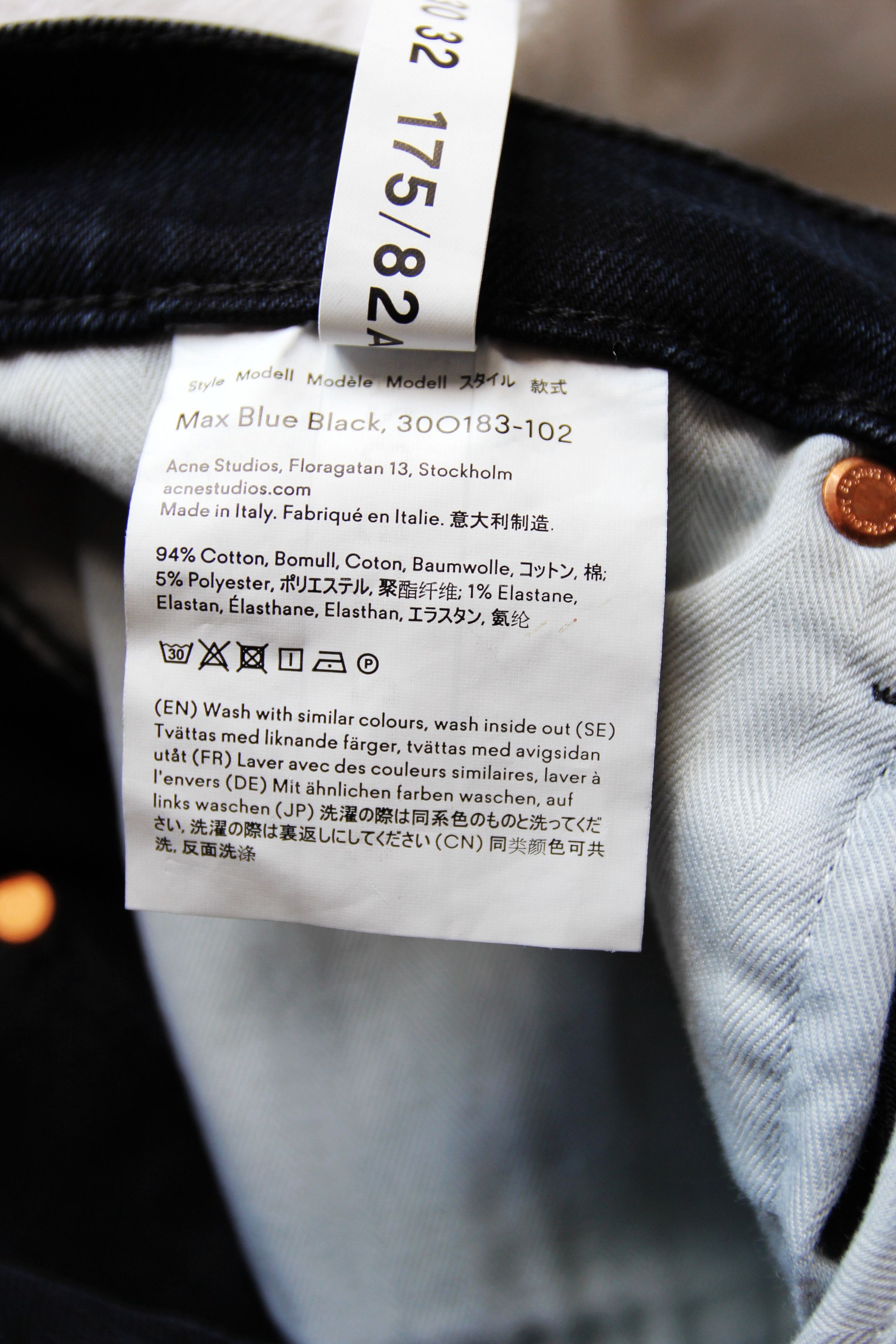 Acne Studios BNWT SS21 ACNE STUDIOS MAX BLUE BLACK DENIM JEANS 30 Size US 30 / EU 46 - 13 Thumbnail