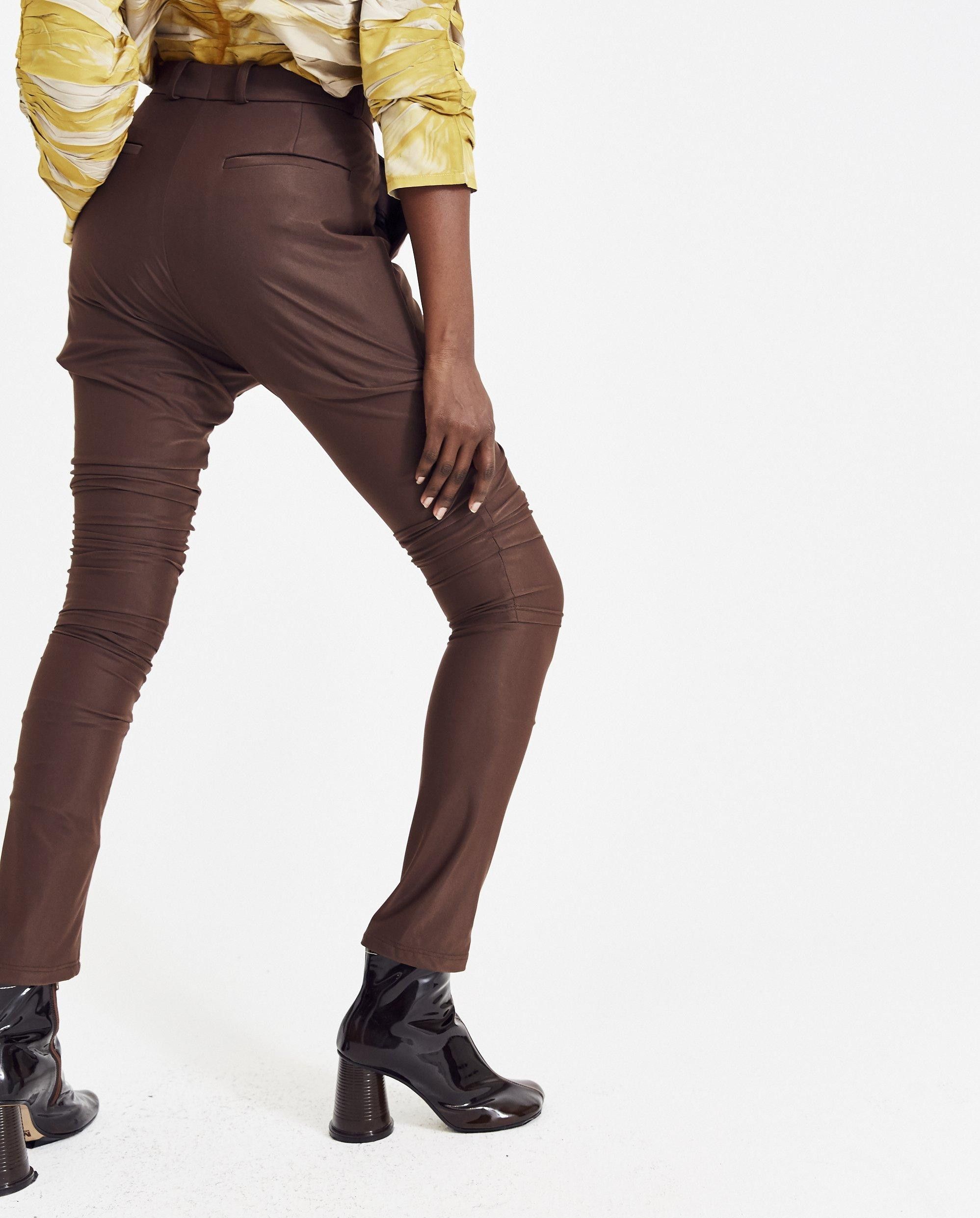 image of Ss19 Yproject Runway Look 2 Condom Pants XL in Brown, Men's (Size 36)