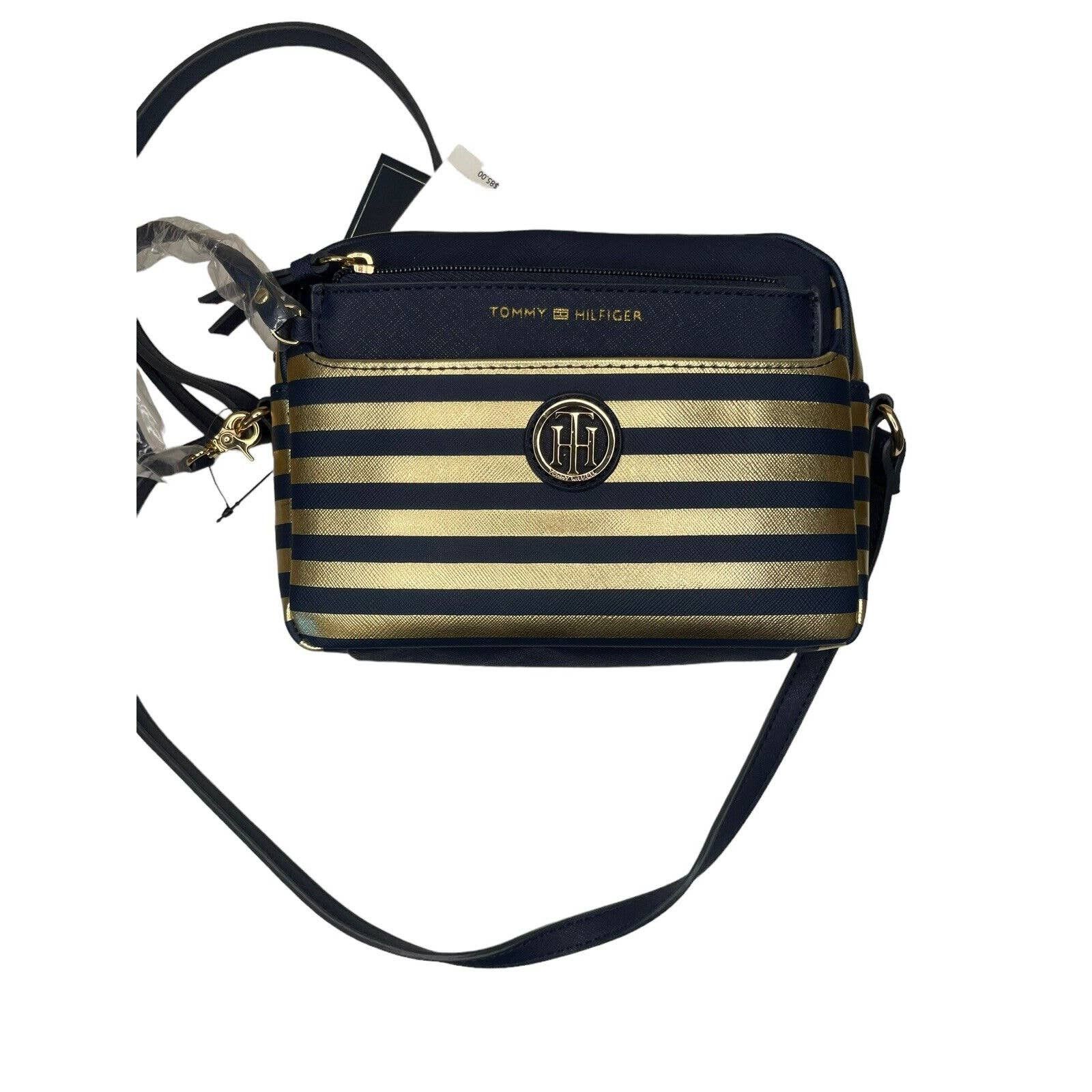 Tommy Hilfiger Tommy Hilfiger NEW Navy Gold Metallic Crossbody Bag