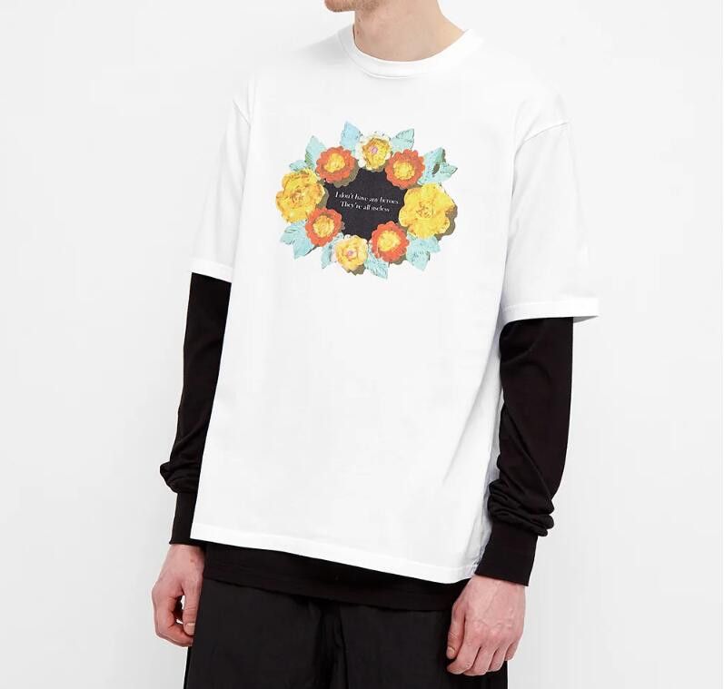 image of Ss21 Undercover Roses Tshirt 4 in White, Men's (Size XL)