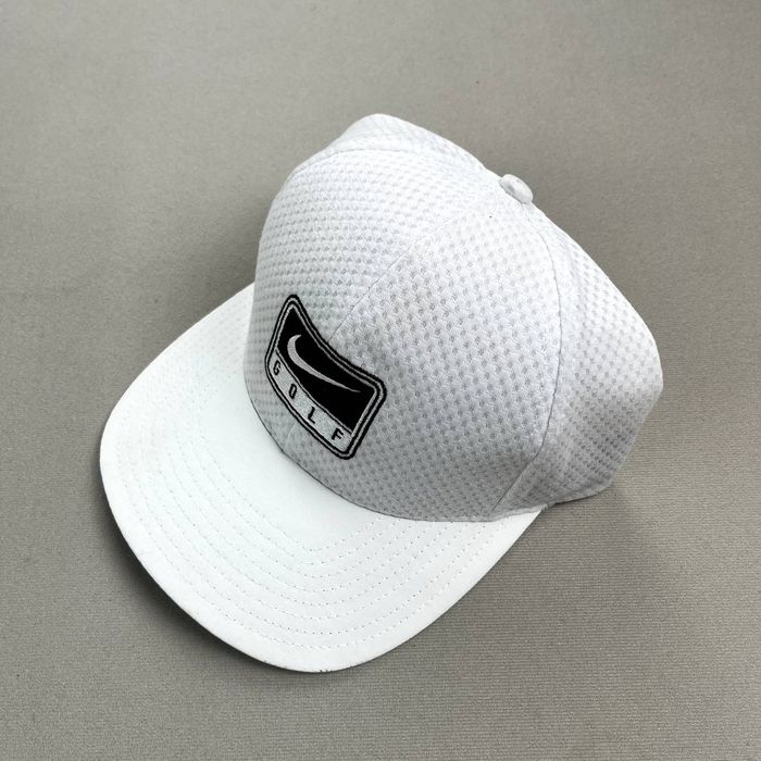 Nike Vintage Nike Golf Hat Cap Strapback White Swoosh Logo Mesh Grailed