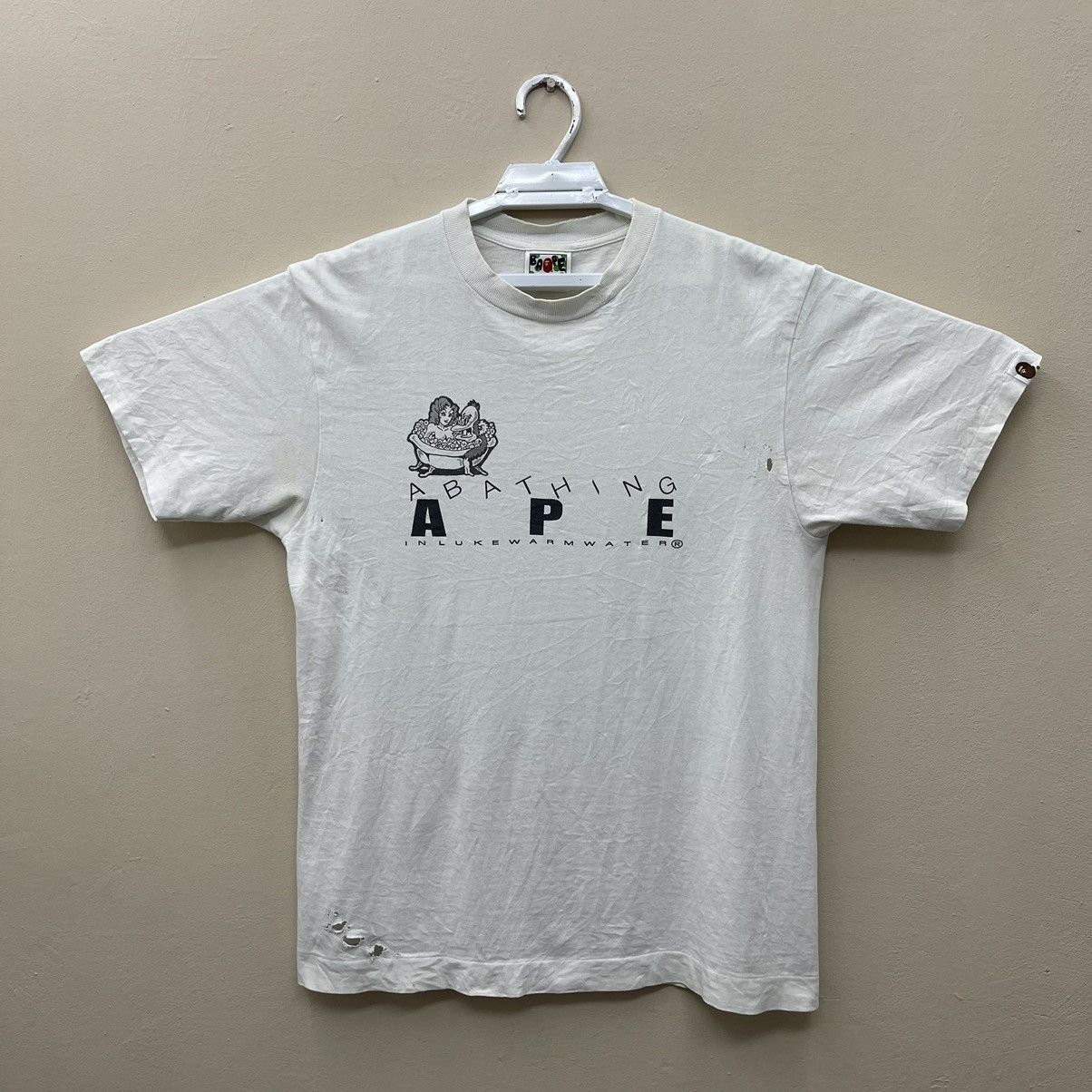 Vintage A Bathing Ape In Lukewarm Water Tee Size US M / EU 48-50 / 2 - 1 Thumbnail