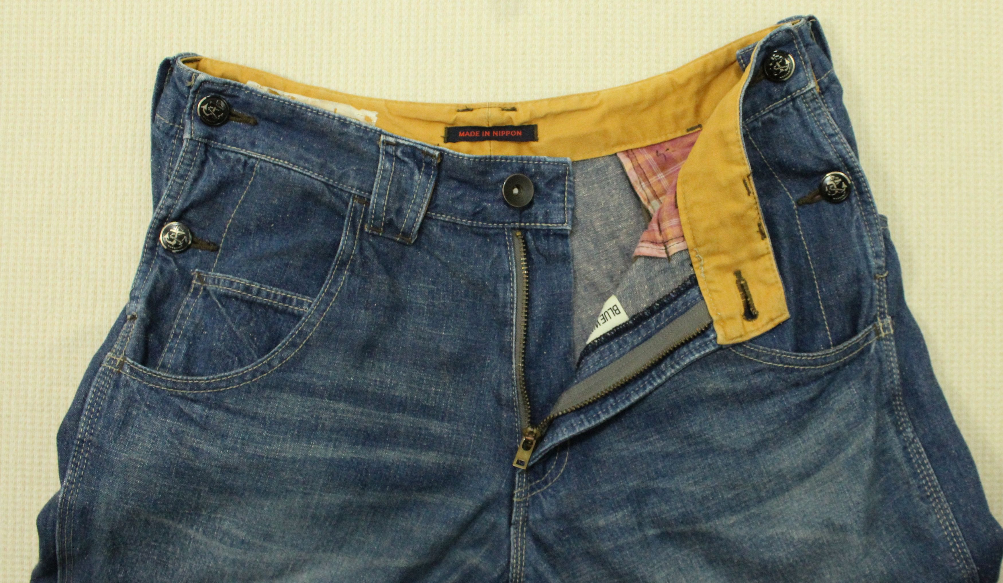 Japanese Brand SURPLUS Denim Utility Side Button Blue Way Navy Army Size US 30 / EU 46 - 17 Thumbnail