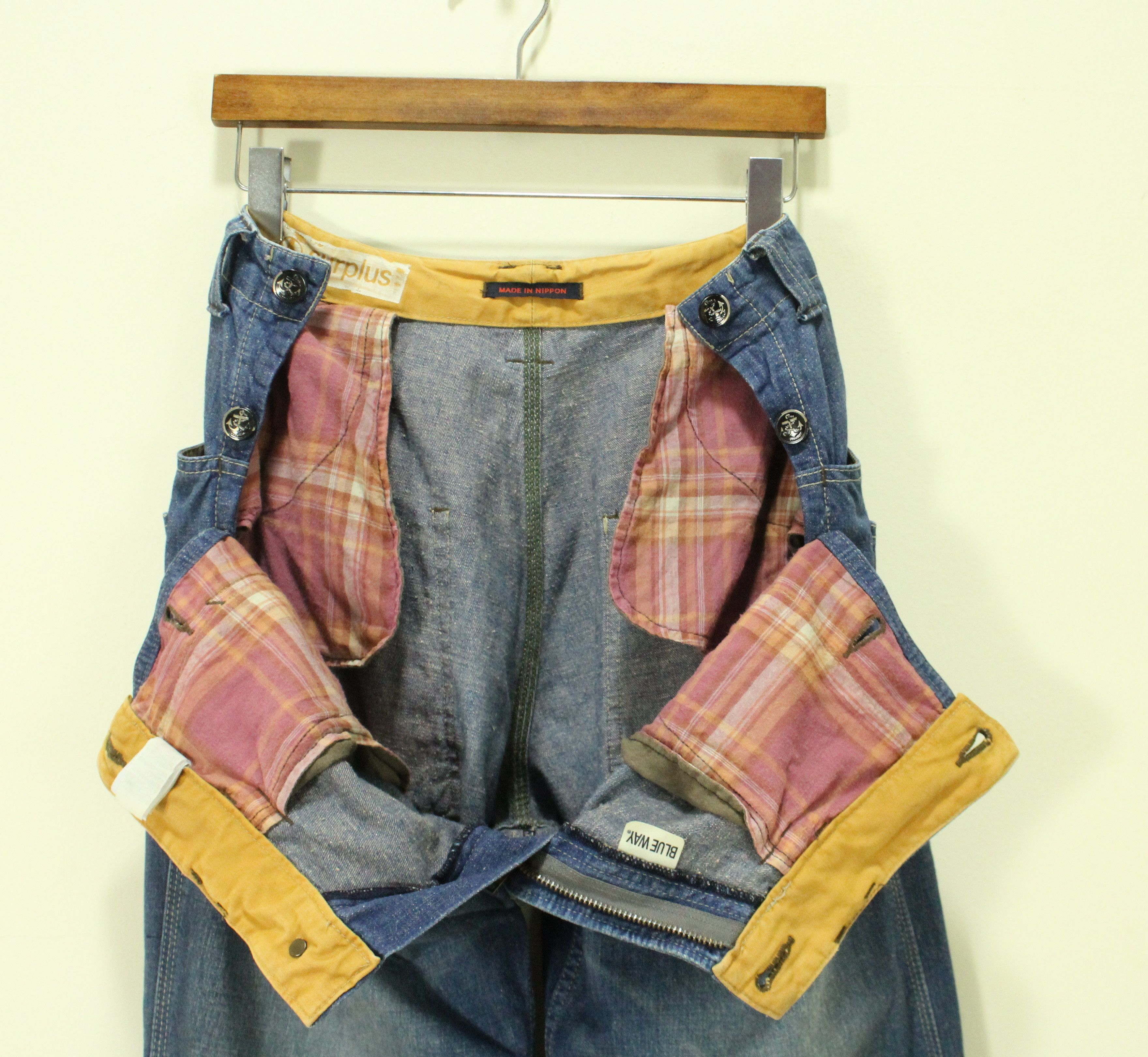 Japanese Brand SURPLUS Denim Utility Side Button Blue Way Navy Army Size US 30 / EU 46 - 2 Thumbnail