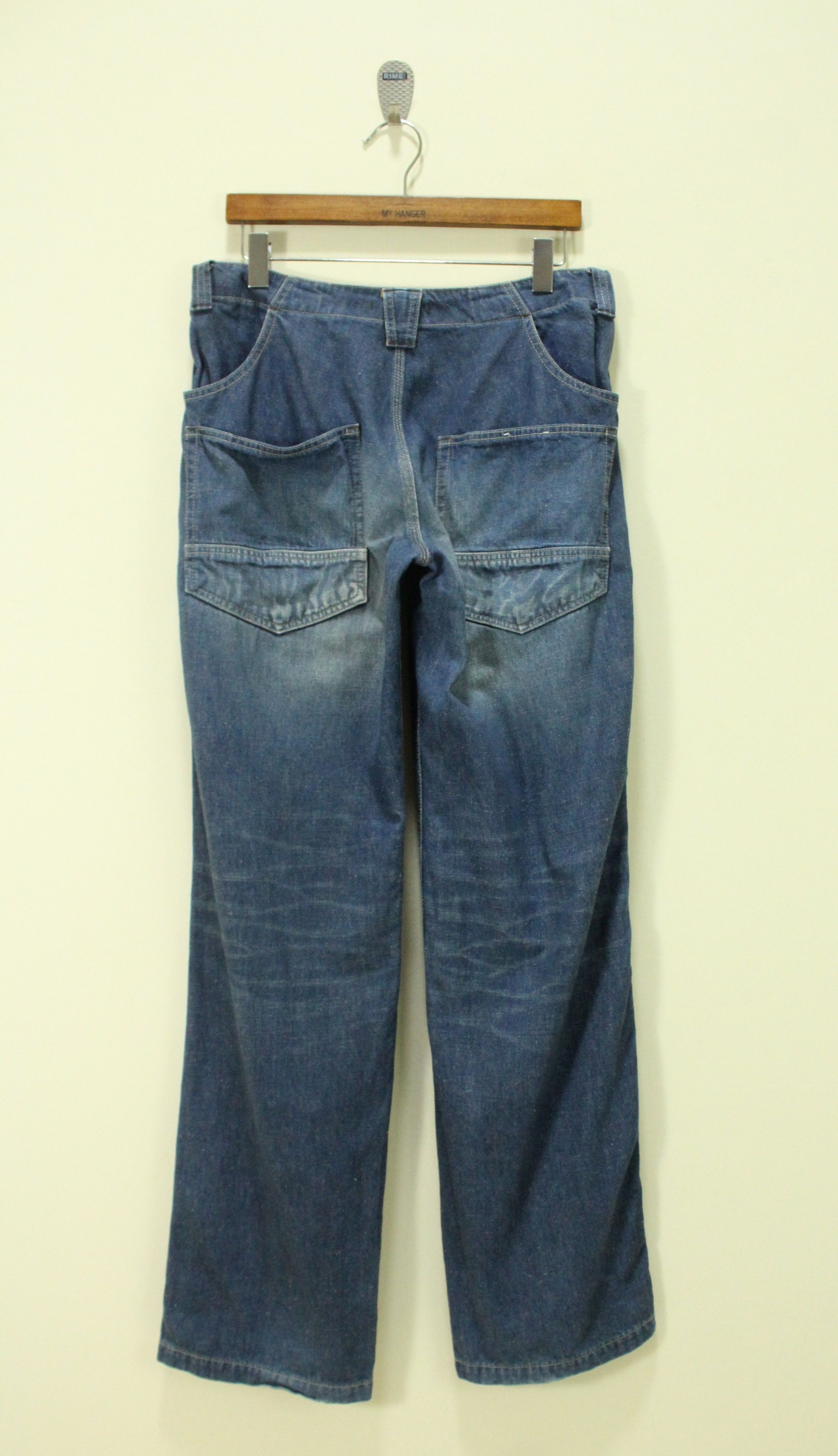 Japanese Brand SURPLUS Denim Utility Side Button Blue Way Navy Army Size US 30 / EU 46 - 9 Thumbnail